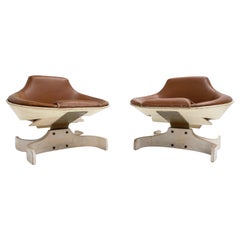 Super Rare Pair of Joe Colombo 'Sella 1001' Lounge Chairs by Comfort 1963 Italy