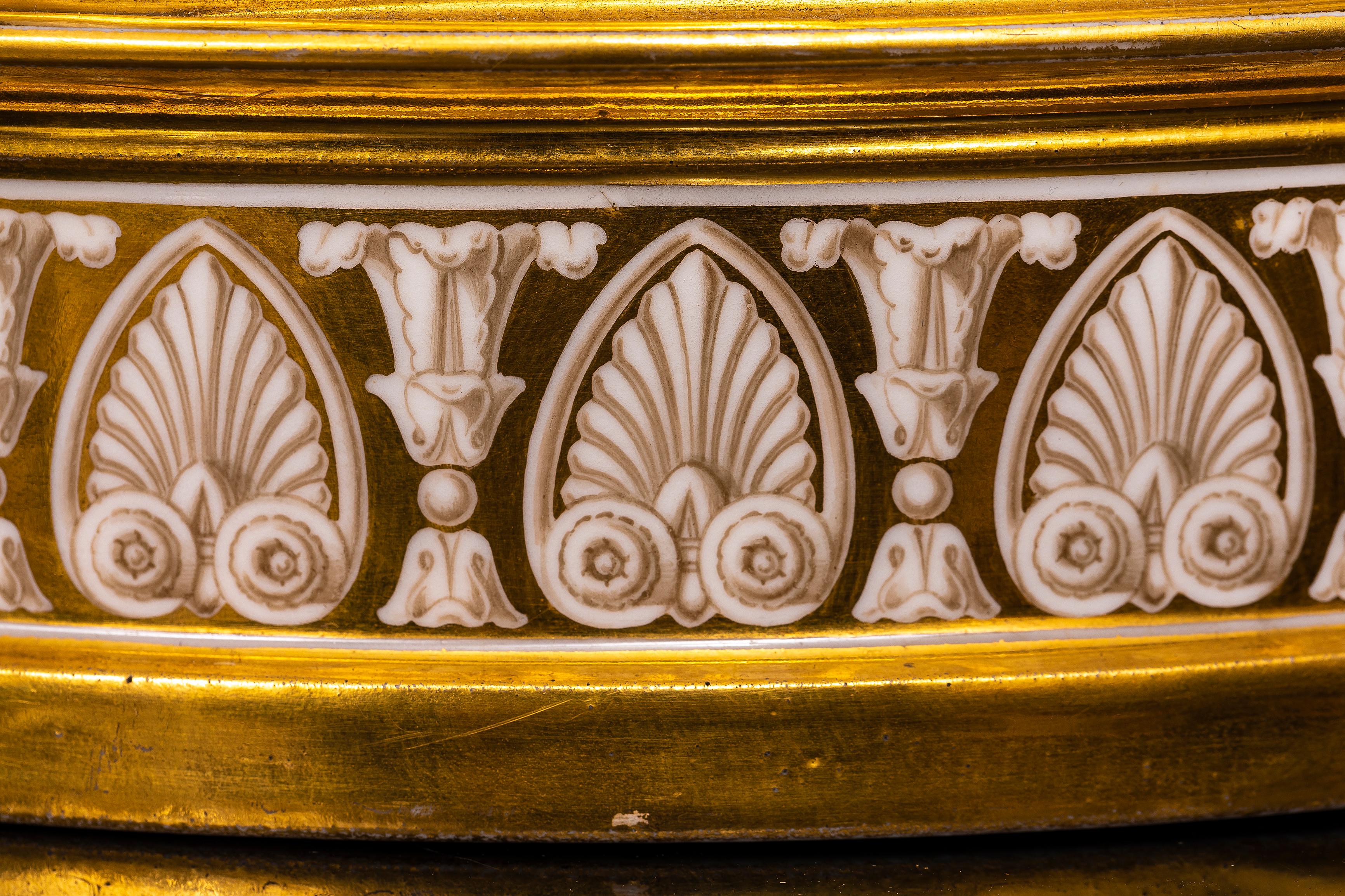 Rarísimo par de modelos de templos de porcelana dorada de París (Darte Freres) en venta 6