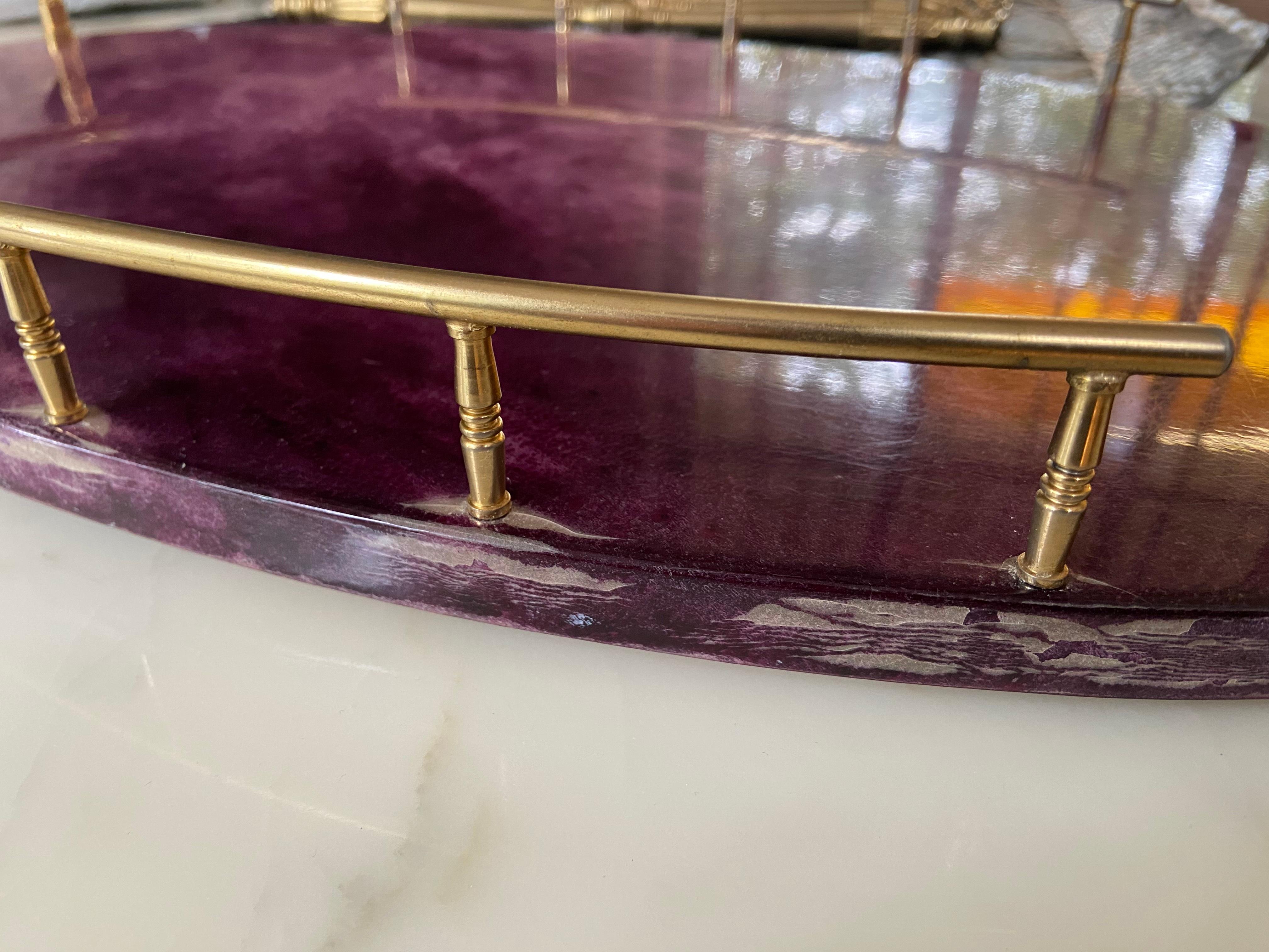 Super Rare Petit Aldo Tura Bar Cart in Purple, Italy 1960s For Sale 3