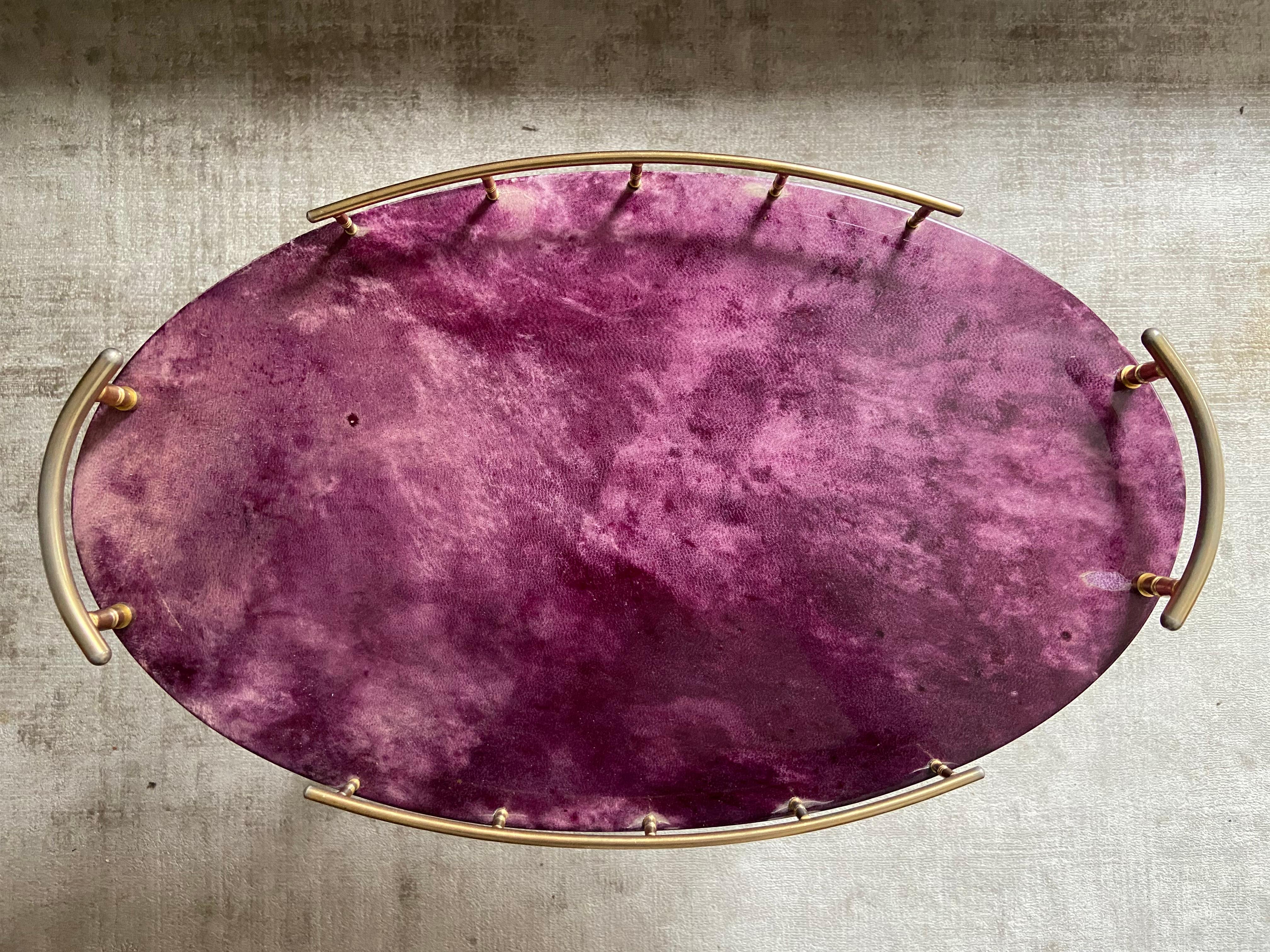 Italian Super Rare Petit Aldo Tura Bar Cart in Purple, Italy 1960s For Sale