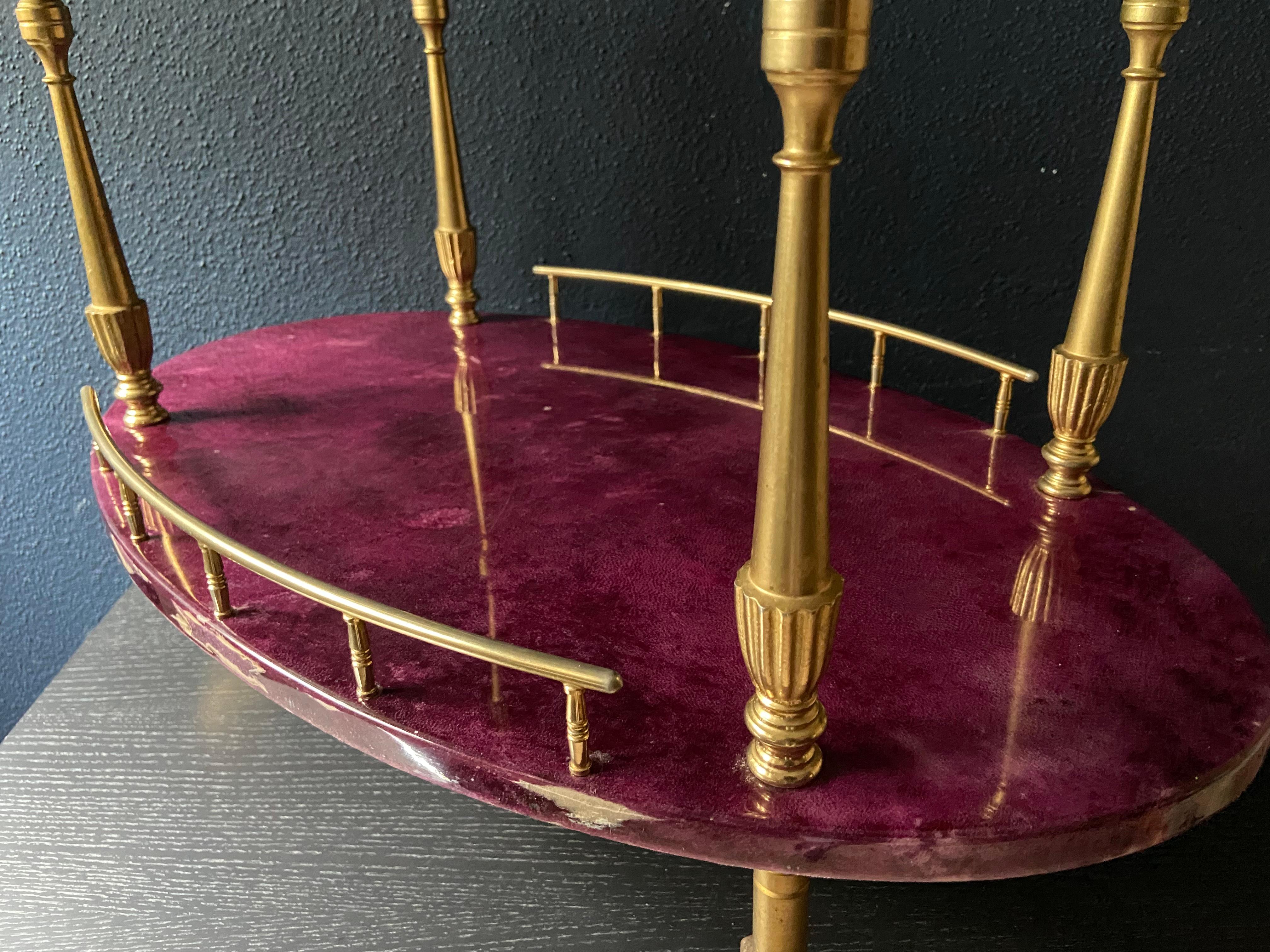 Lacquered Super Rare Petit Aldo Tura Bar Cart in Purple, Italy 1960s For Sale