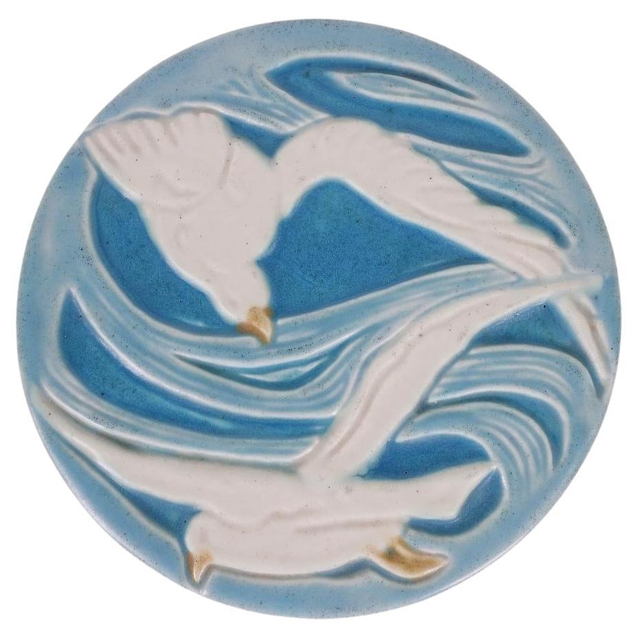Super Rare Rookwood American Art Pottery Trivet Tile Hand Painted Seagulls 1920