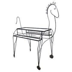 Super rare, store display , OVER-SIZED "HORSE" BAR / TEA CART. Weinberg / Risley