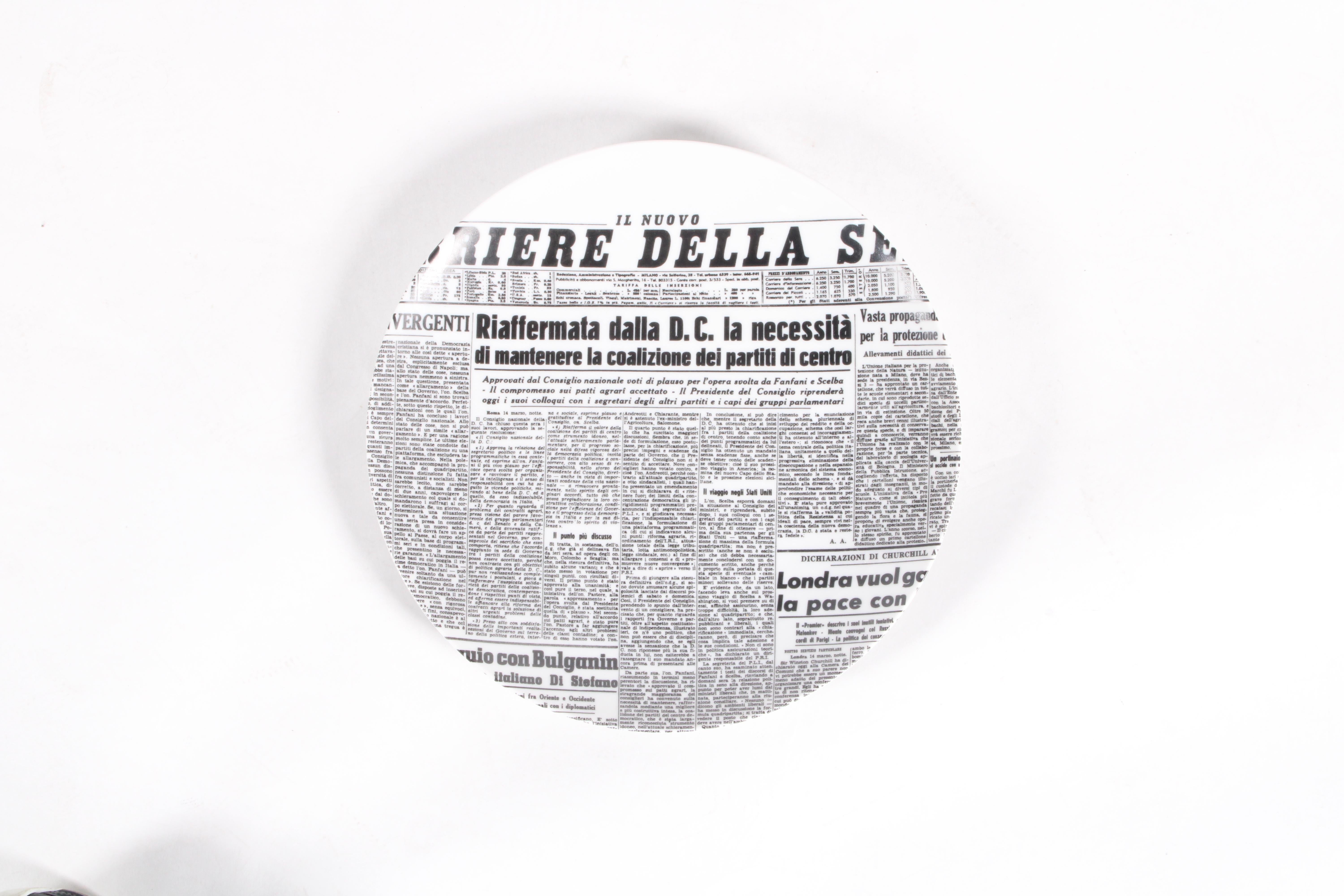 Seltene & atemberaubende dekorative Satz von sechs Fornasetti Platten im Angebot 7