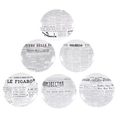 Rare & Stunning Decorative Set Of Six Fornasetti Plates