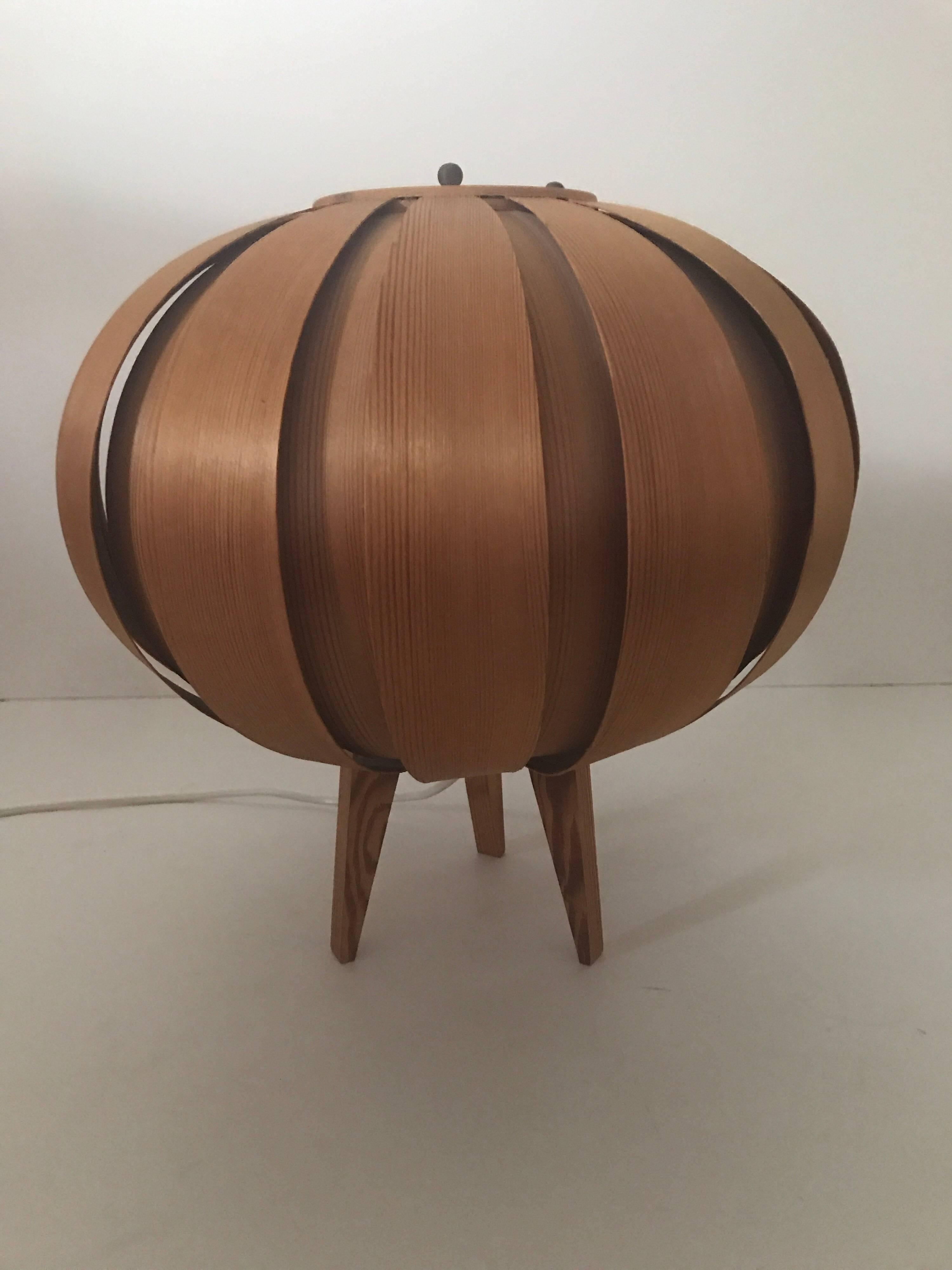 Mid-20th Century Super Rare Swedish Hans-Agne Jakobsson Ellysett Pine Veneer Table Lamps, 1950 For Sale