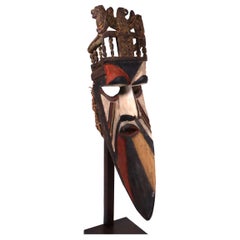 Super Rare Type Igbo Afikpo Theater Mask with Throne Nigeria African Tribal Art