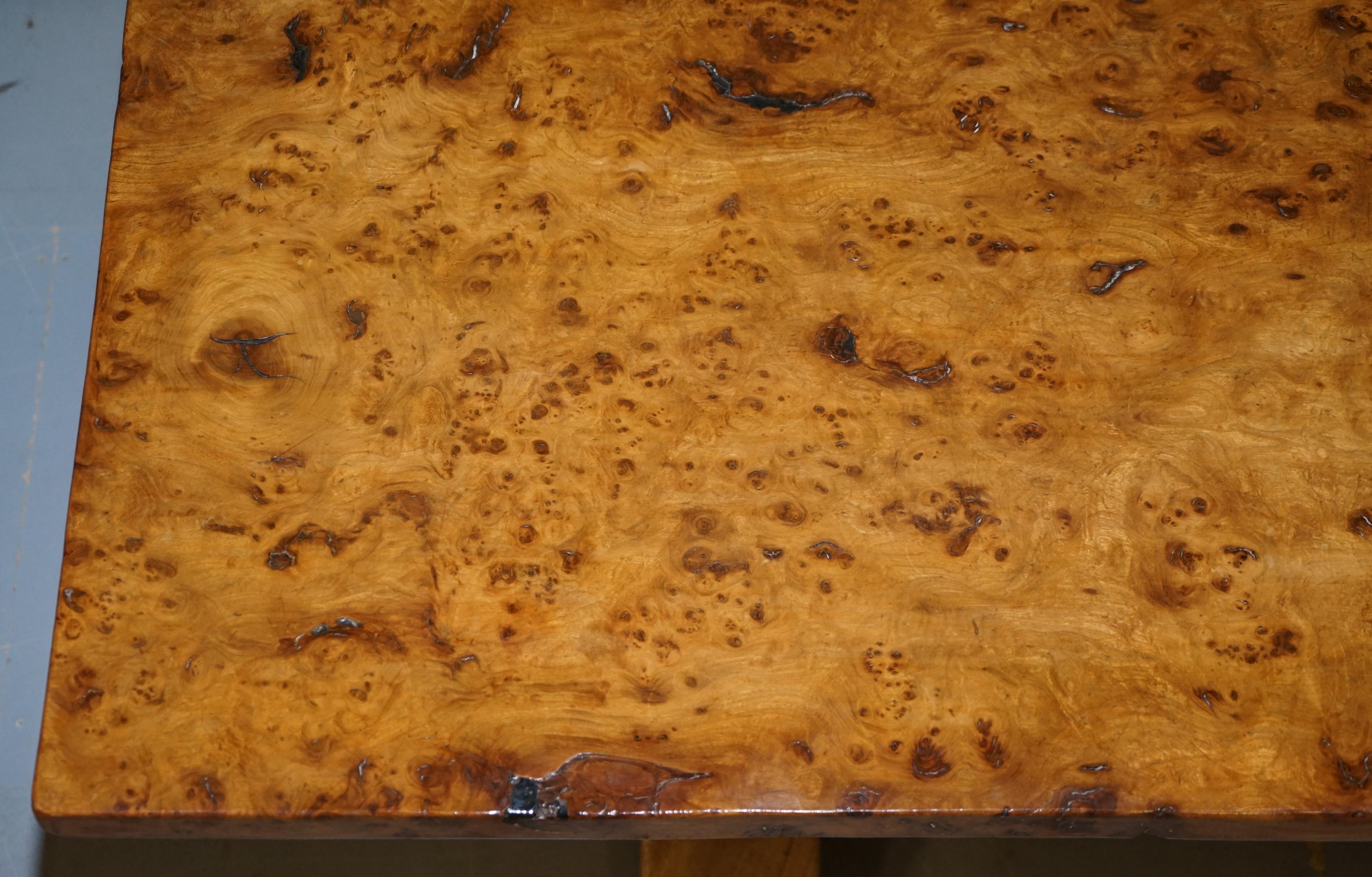Super Rare Victorian One Plank Top Epic Burr Burl Elm Refectory Dining Table 2