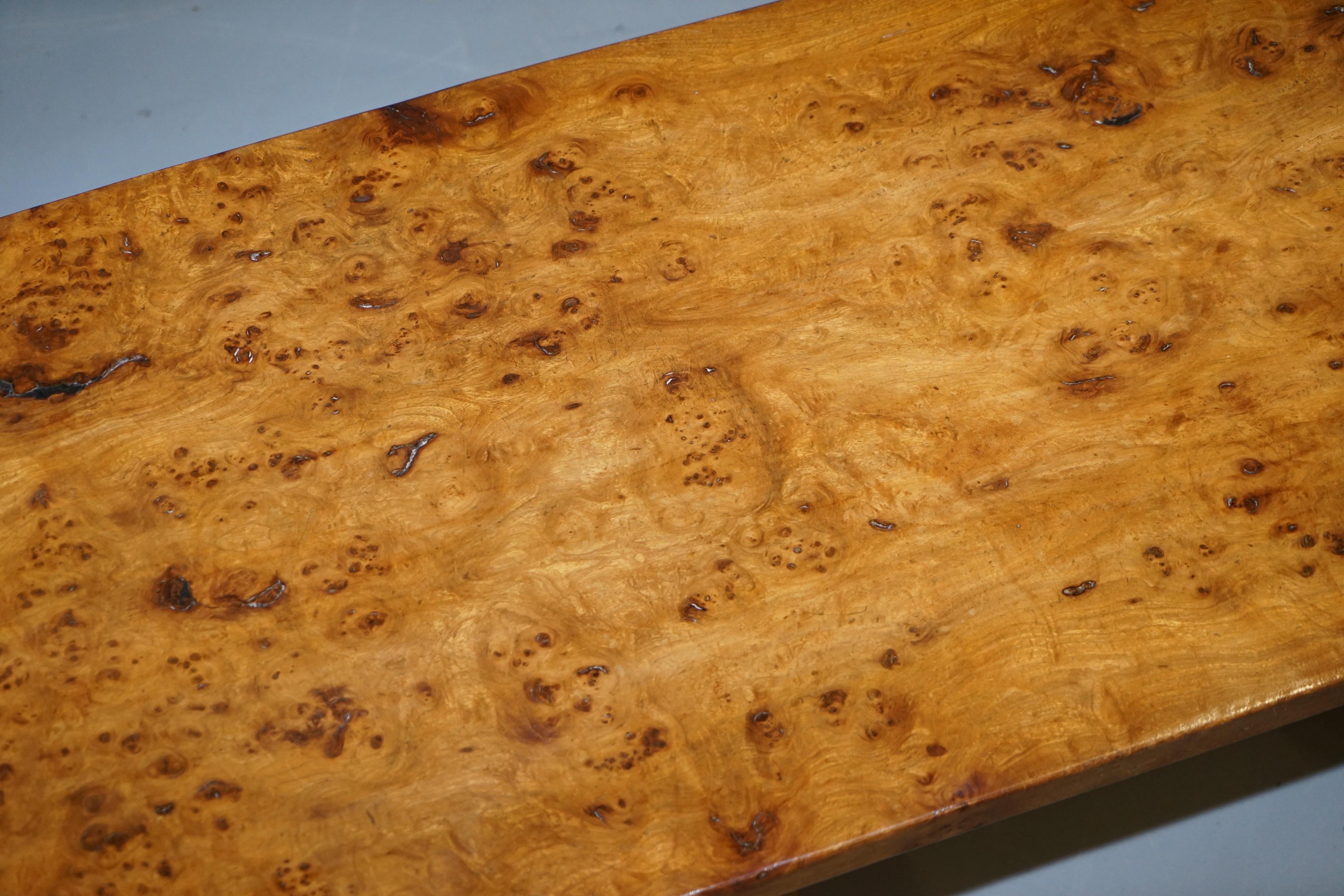 Super Rare Victorian One Plank Top Epic Burr Burl Elm Refectory Dining Table 3