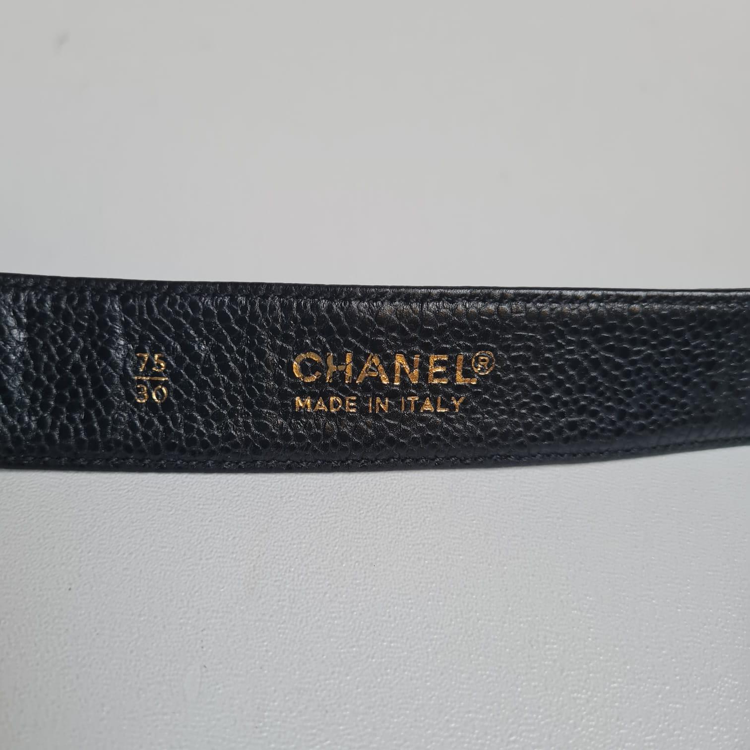 Women's Super Rare Vintage 1990s Chanel Black Caviar Mini CC Belt Bag For Sale