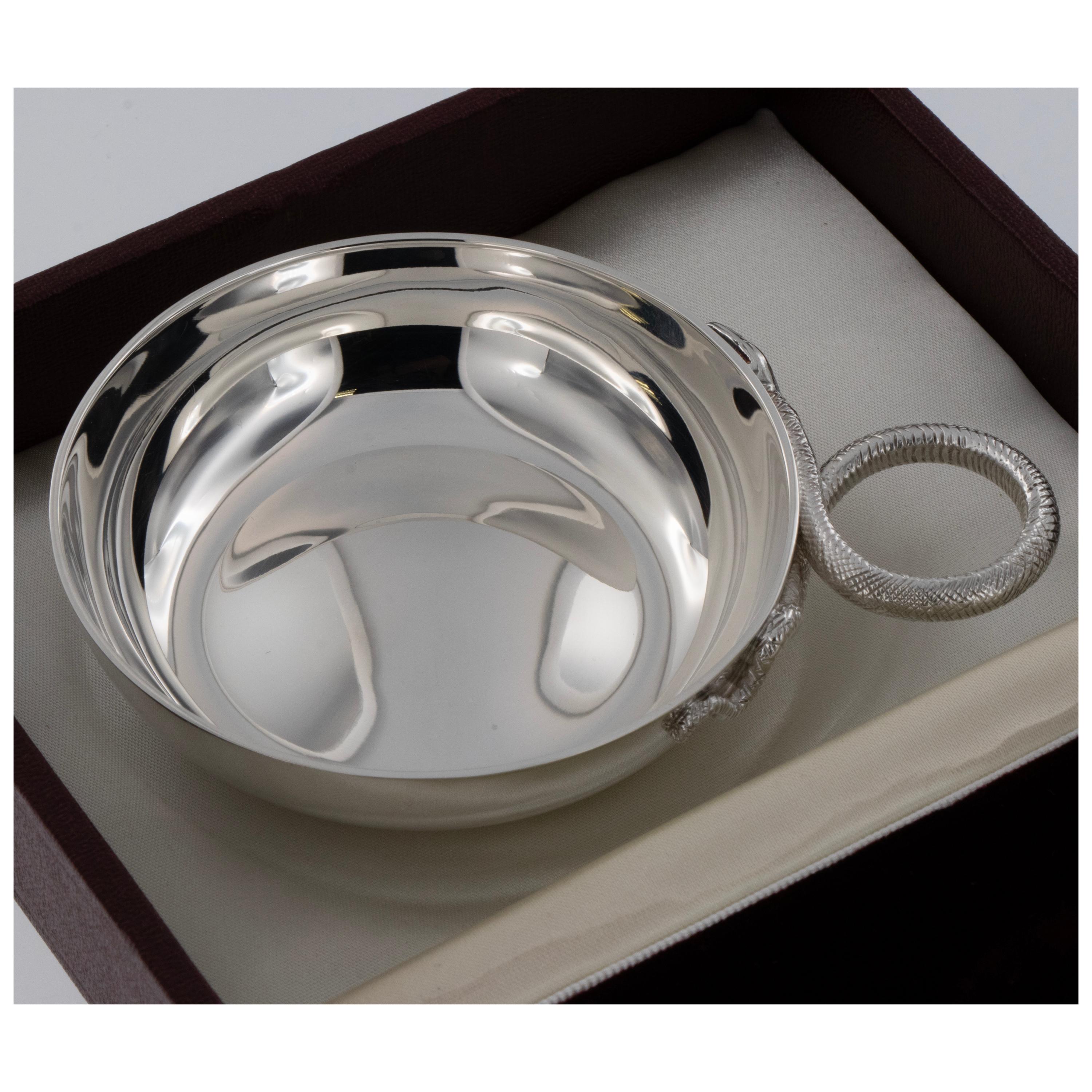 Super rare taster à vin Tastevin vintage Asprey en argent sterling en vente 2