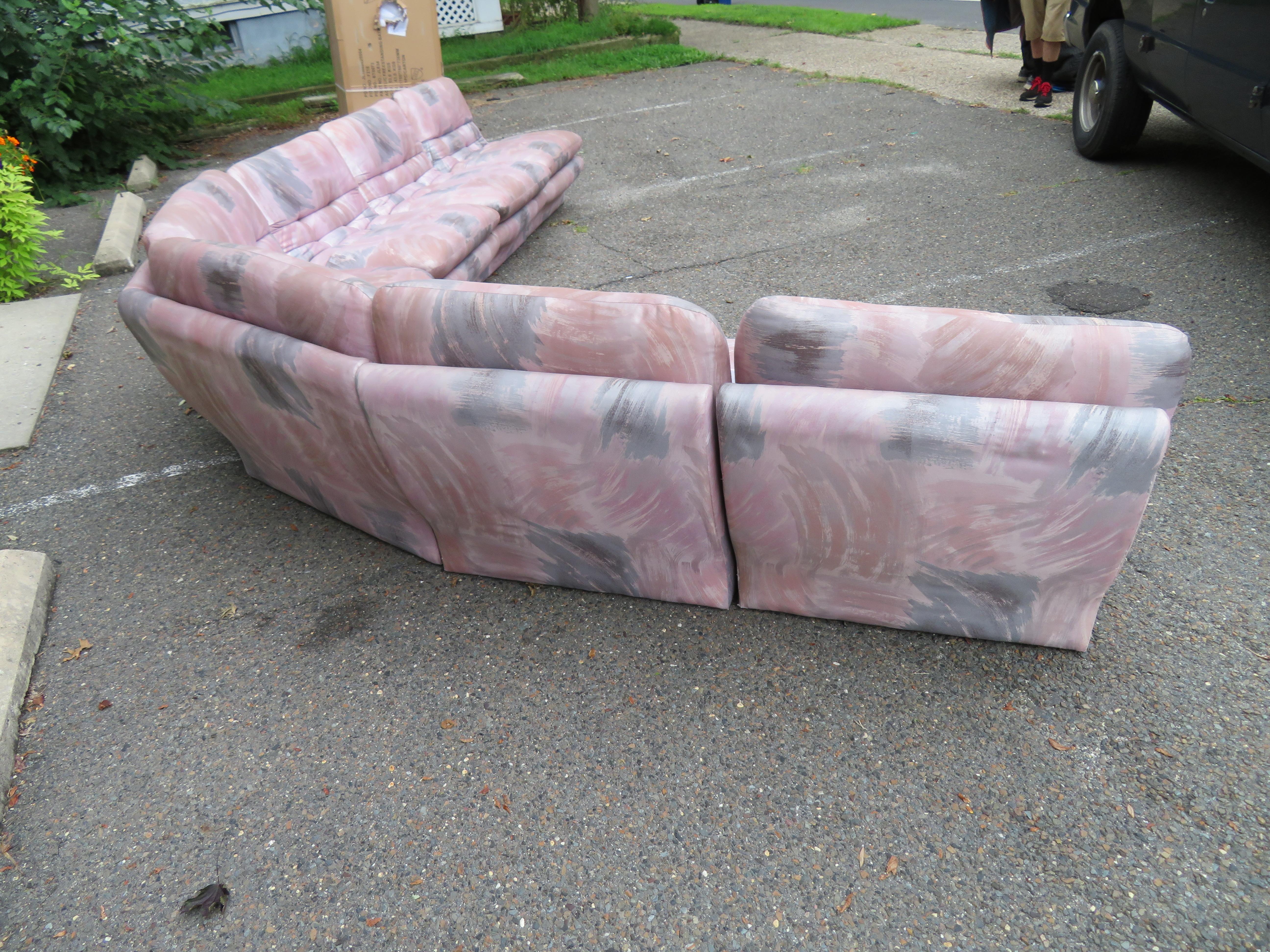 Late 20th Century Super Seven-Piece Sectional Sofa Mid-Century Modern For Sale