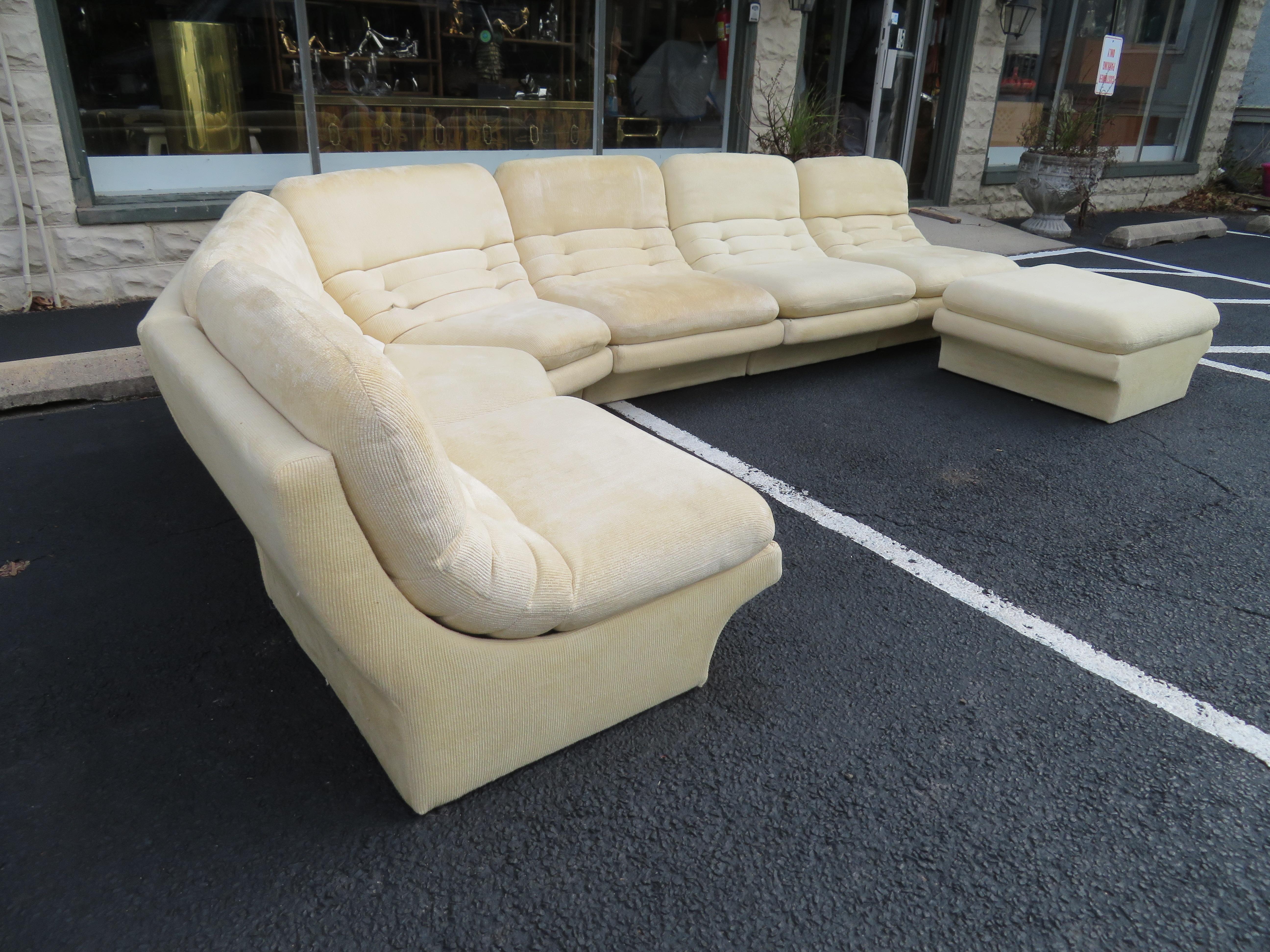 Super Sexy Seven-Piece Space-Aged Sectional Sofa Carson's Mid-Century Modern (amerikanisch)