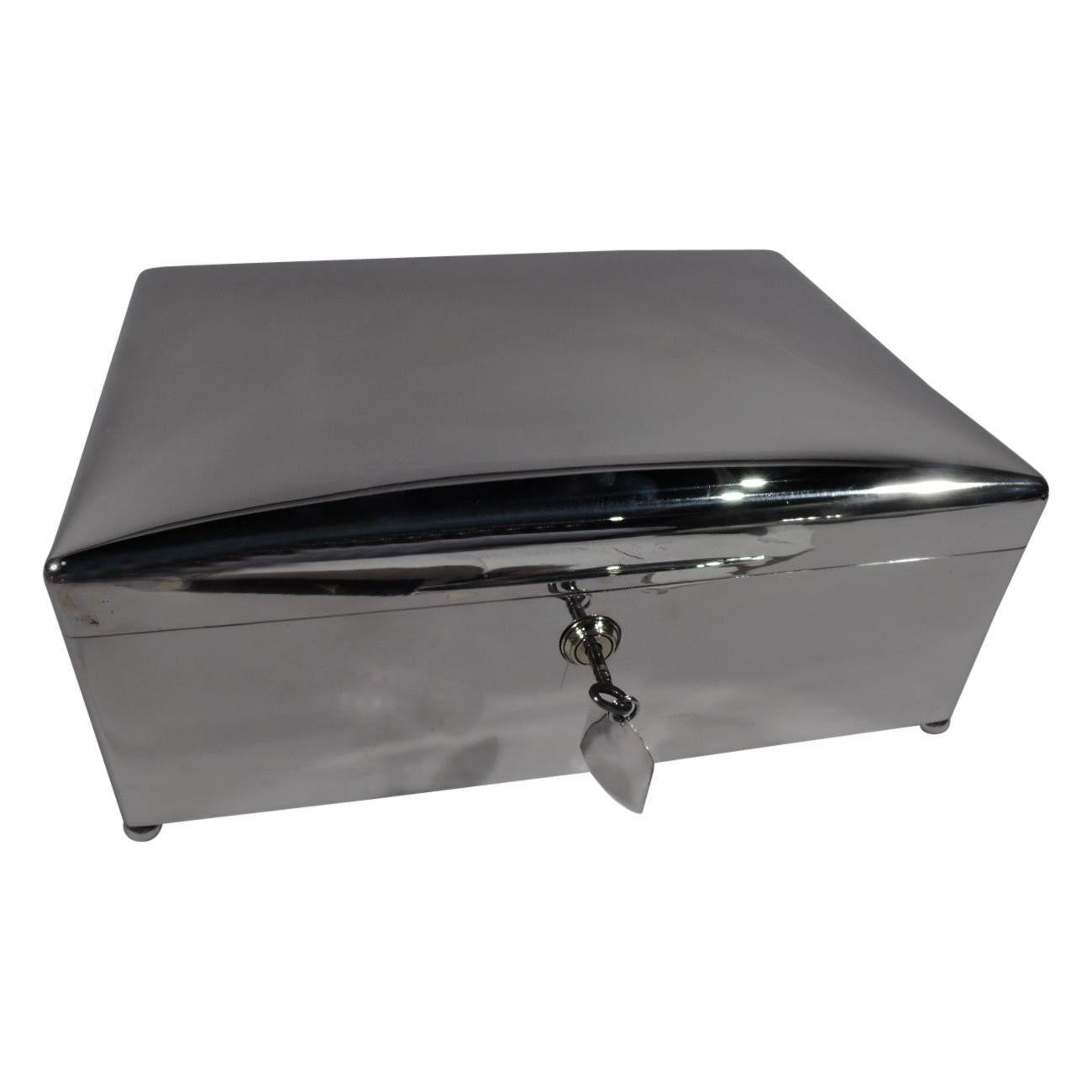 Super-Sized Sterling Silver Alpha Cigar Box by Walker & Hall