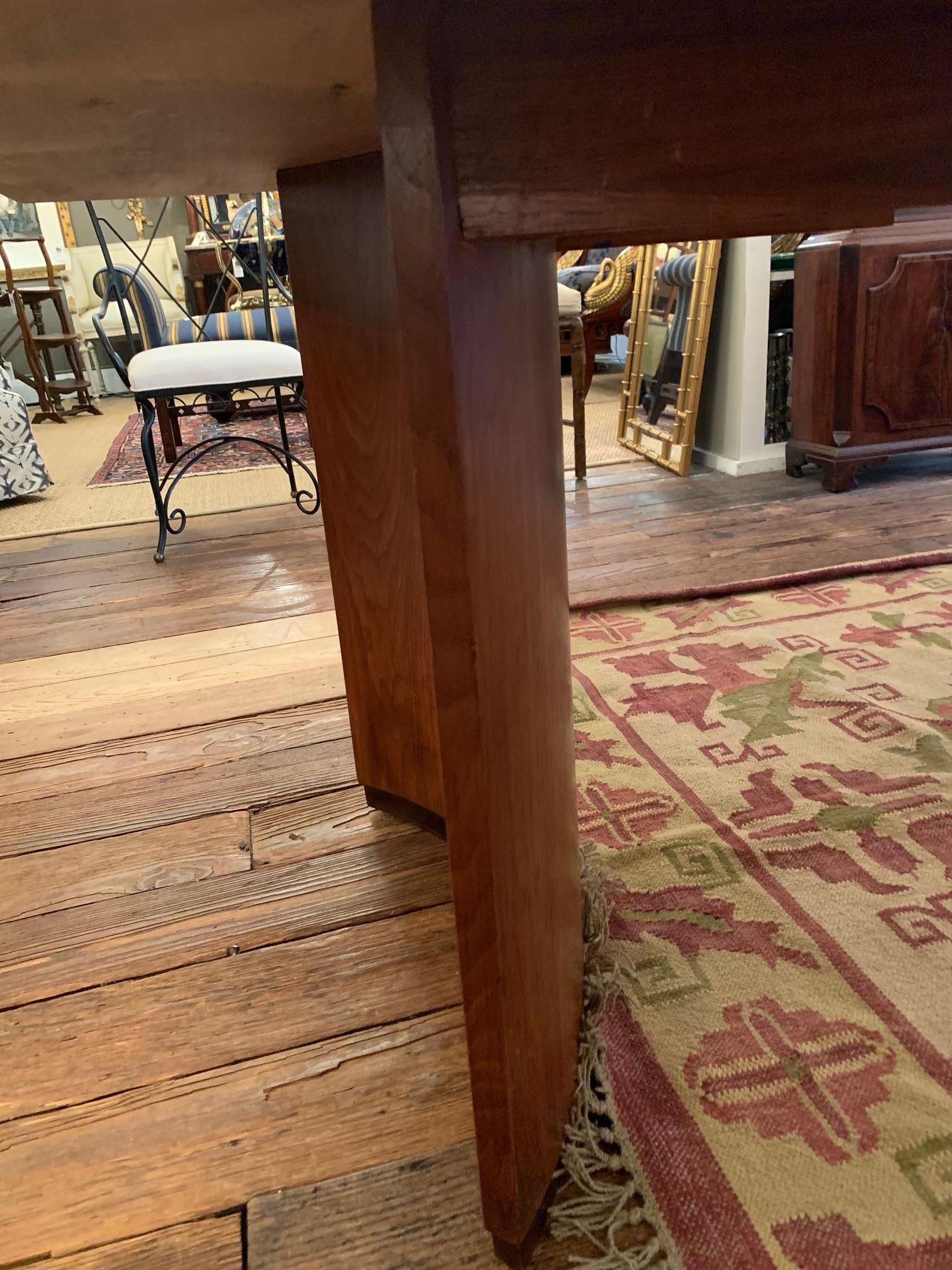 Super Sophisticated Very Large Mid-Century Modern Sleek Walnut Dining Table 5