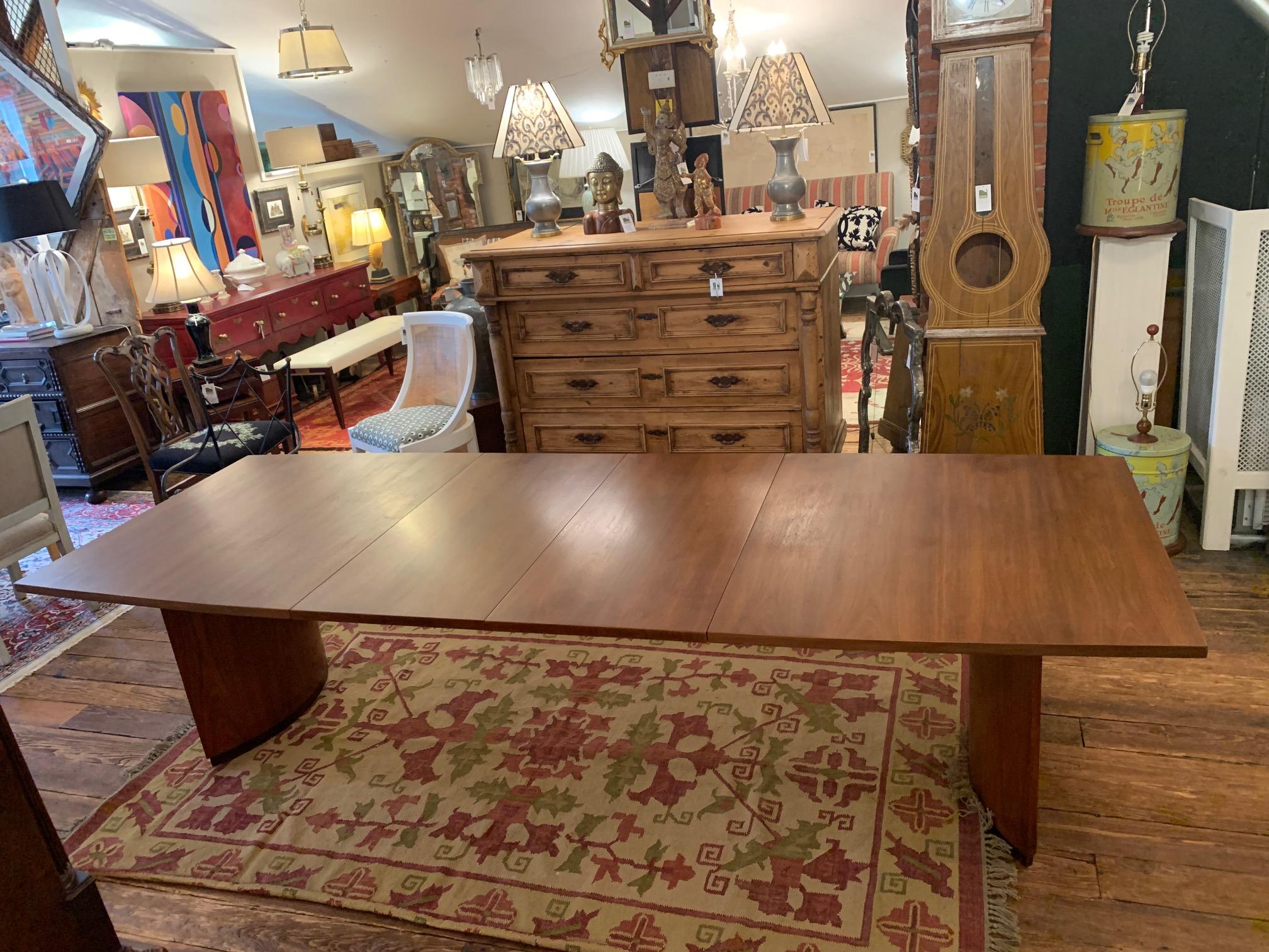 mid century modern walnut dining table