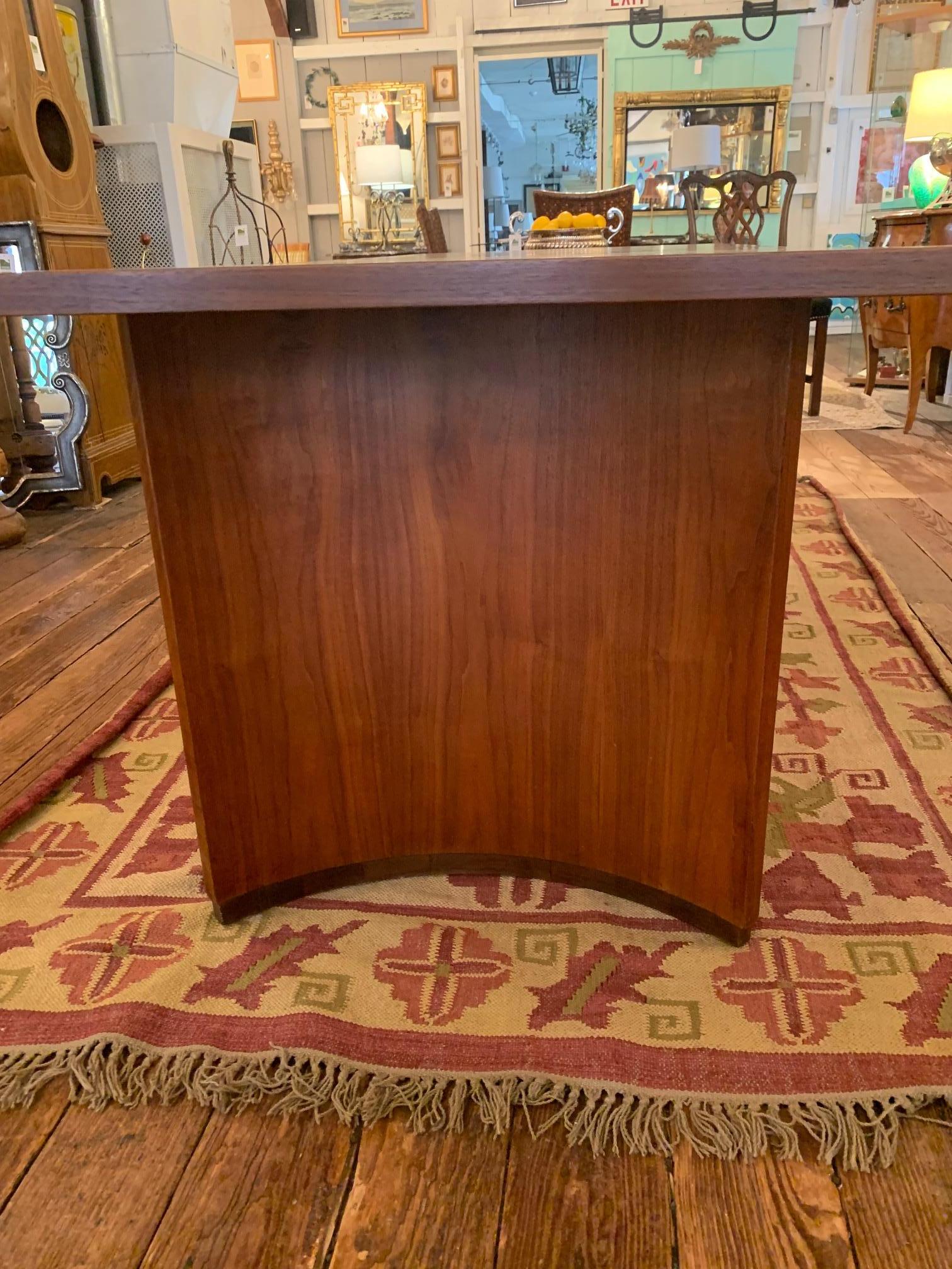 Late 20th Century Super Sophisticated Very Large Mid-Century Modern Sleek Walnut Dining Table