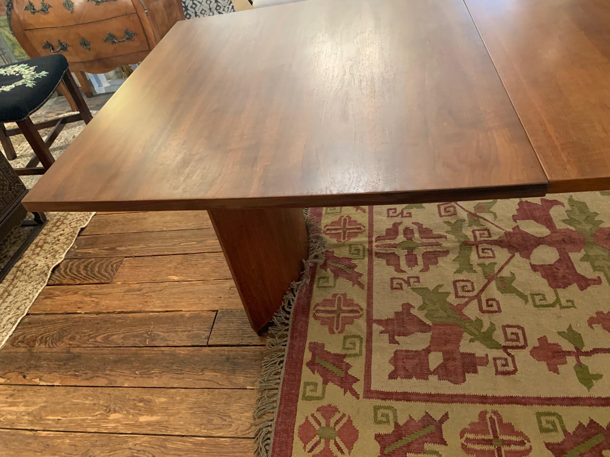 Super Sophisticated Very Large Mid-Century Modern Sleek Walnut Dining Table 2