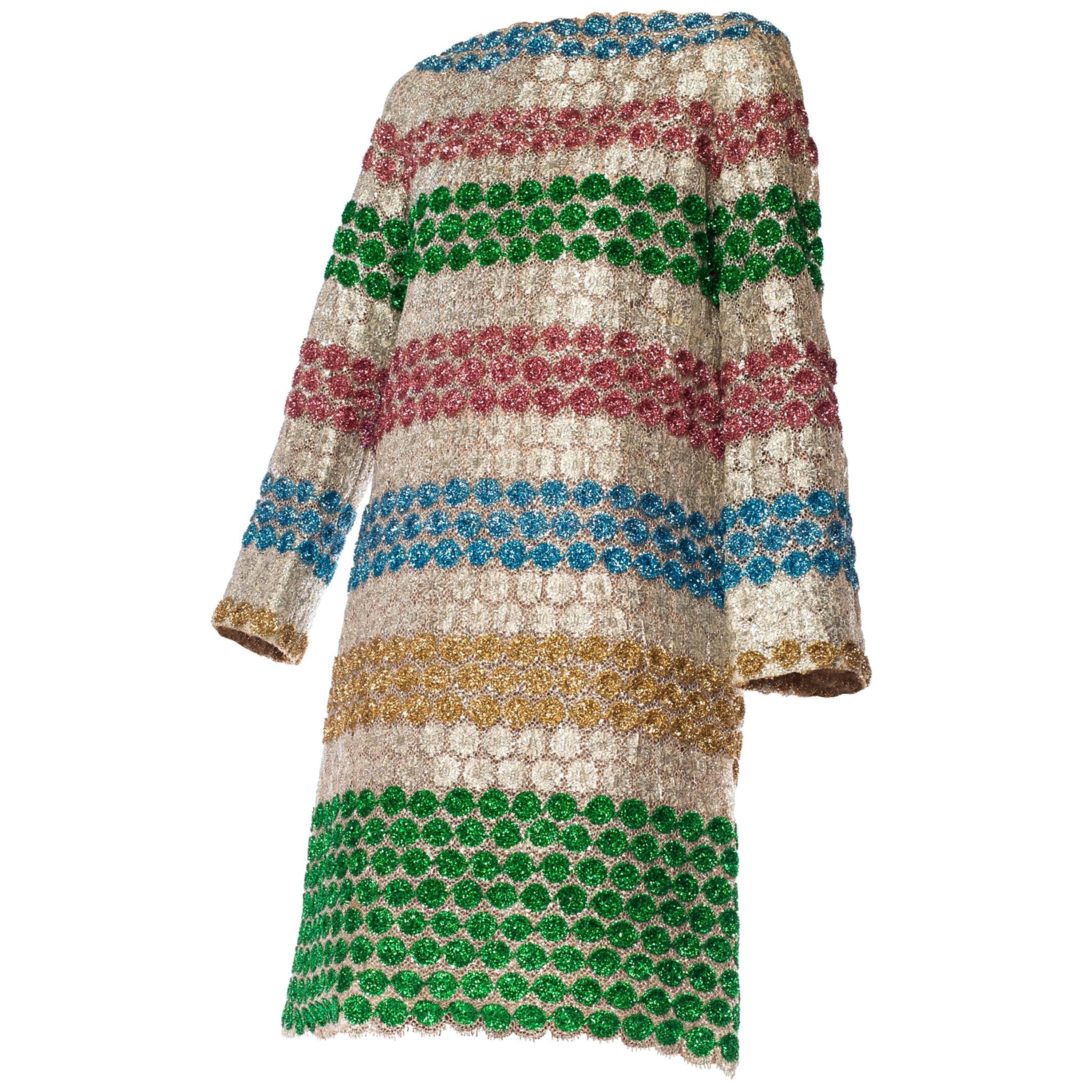 Super Sparkly 1960s Lurex Chenille Mod Cocktail Dress