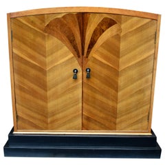 Super Stylish Art Deco Walnut Linen Cupboard
