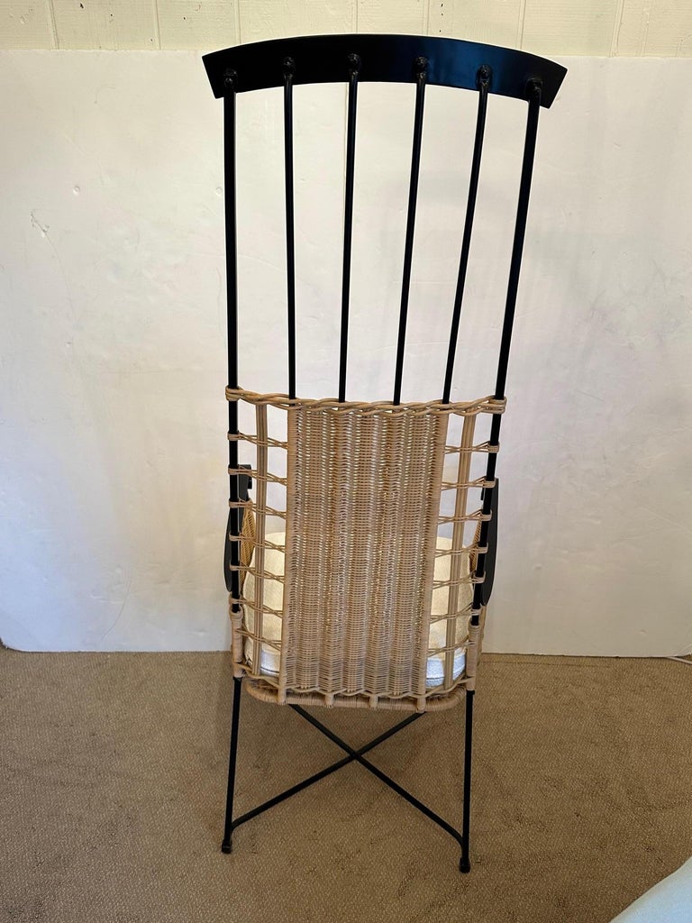 Super Stylish Century Thomas O'Brien Dorset High Back Wood and Rattan