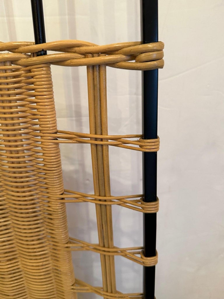 Super Stylish Century Thomas O'Brien Dorset High Back Wood and Rattan