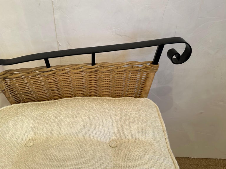 Super Stylish Century Thomas O'Brien Dorset High Back Wood and Rattan