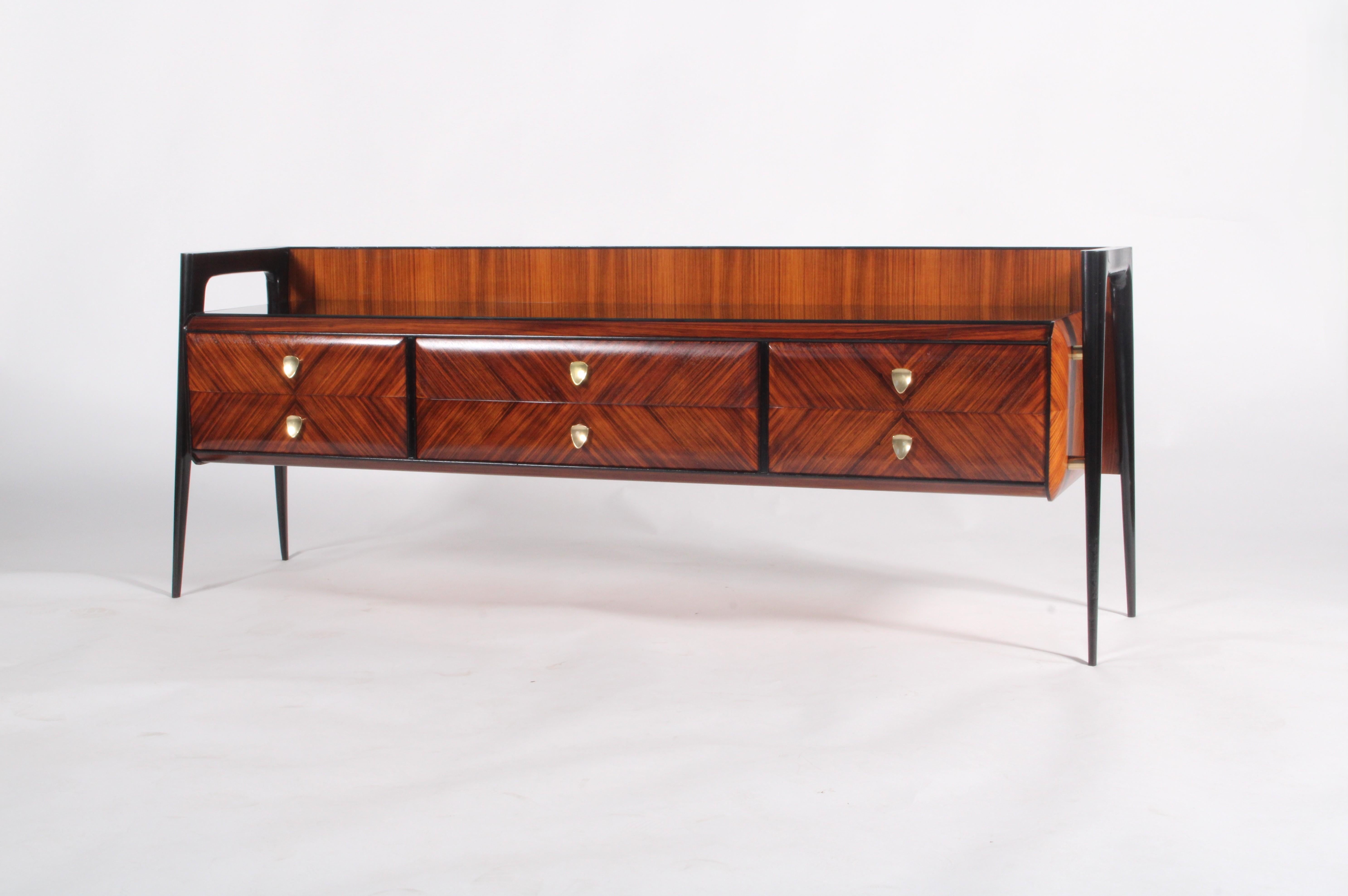 Brass Super Stylish Mid Century Italian Sideboard For Sale