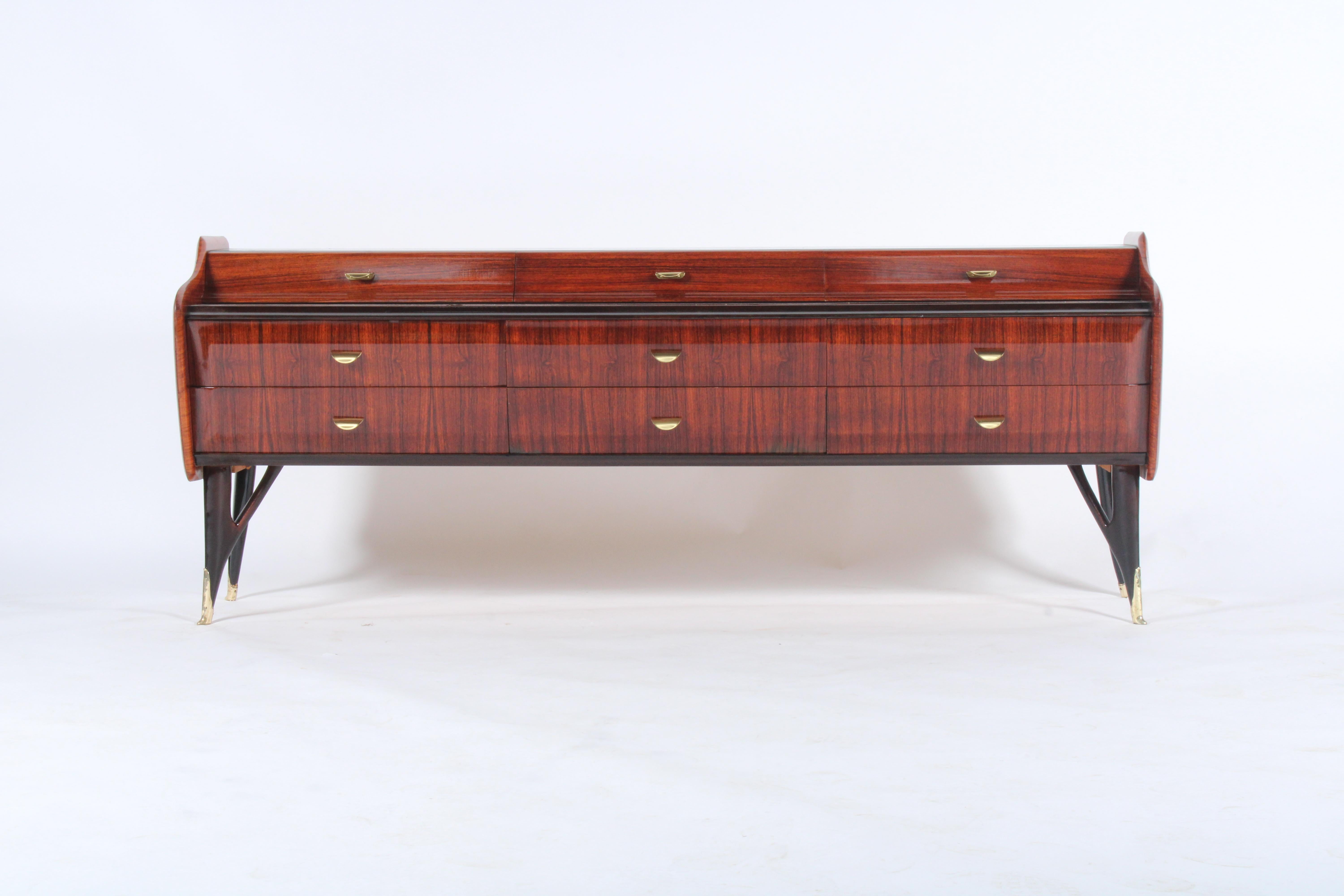 Ebonized Super Stylish Midcentury Italian Sideboard in the Manner of Ico Parisi For Sale
