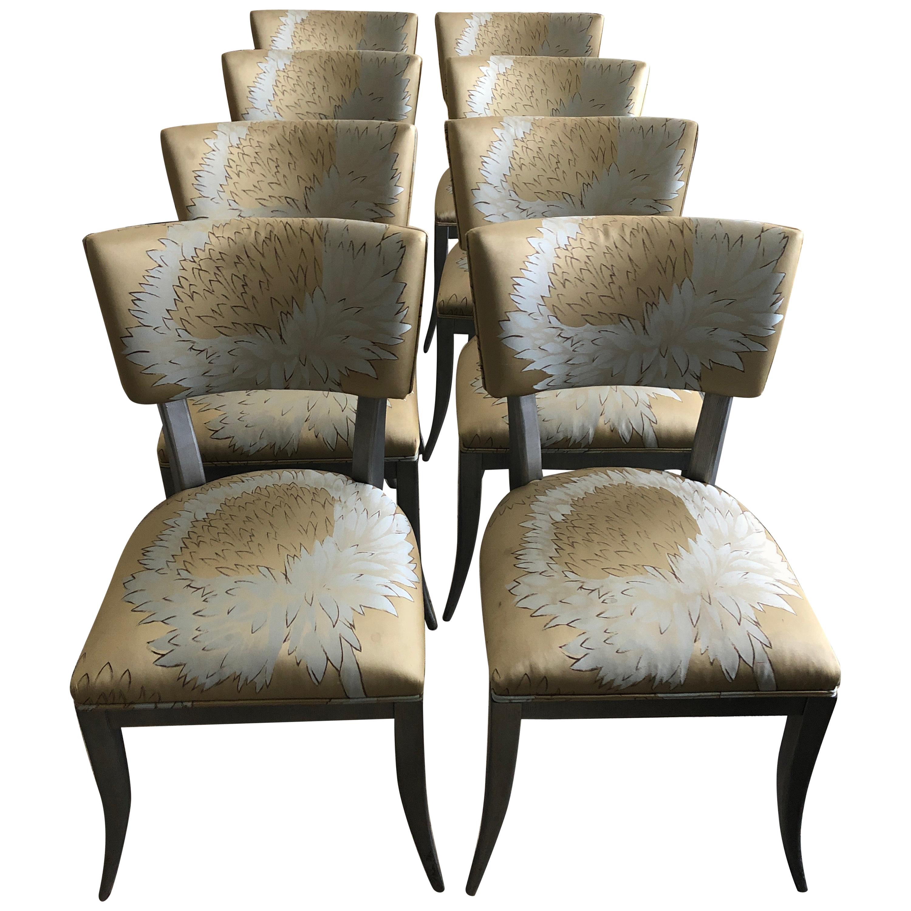 Super Stylish Set of 8 Custom Klismos Dining Chairs