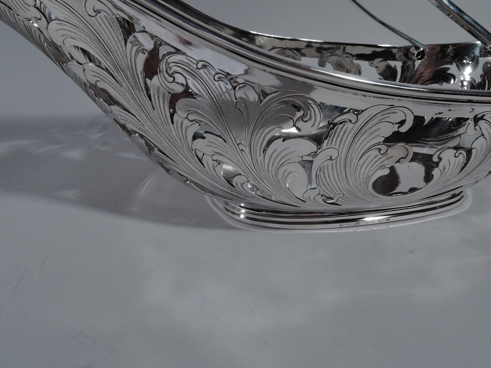 Super Stylish Sterling Silver Wine Cradle by Buccellati In Excellent Condition In New York, NY