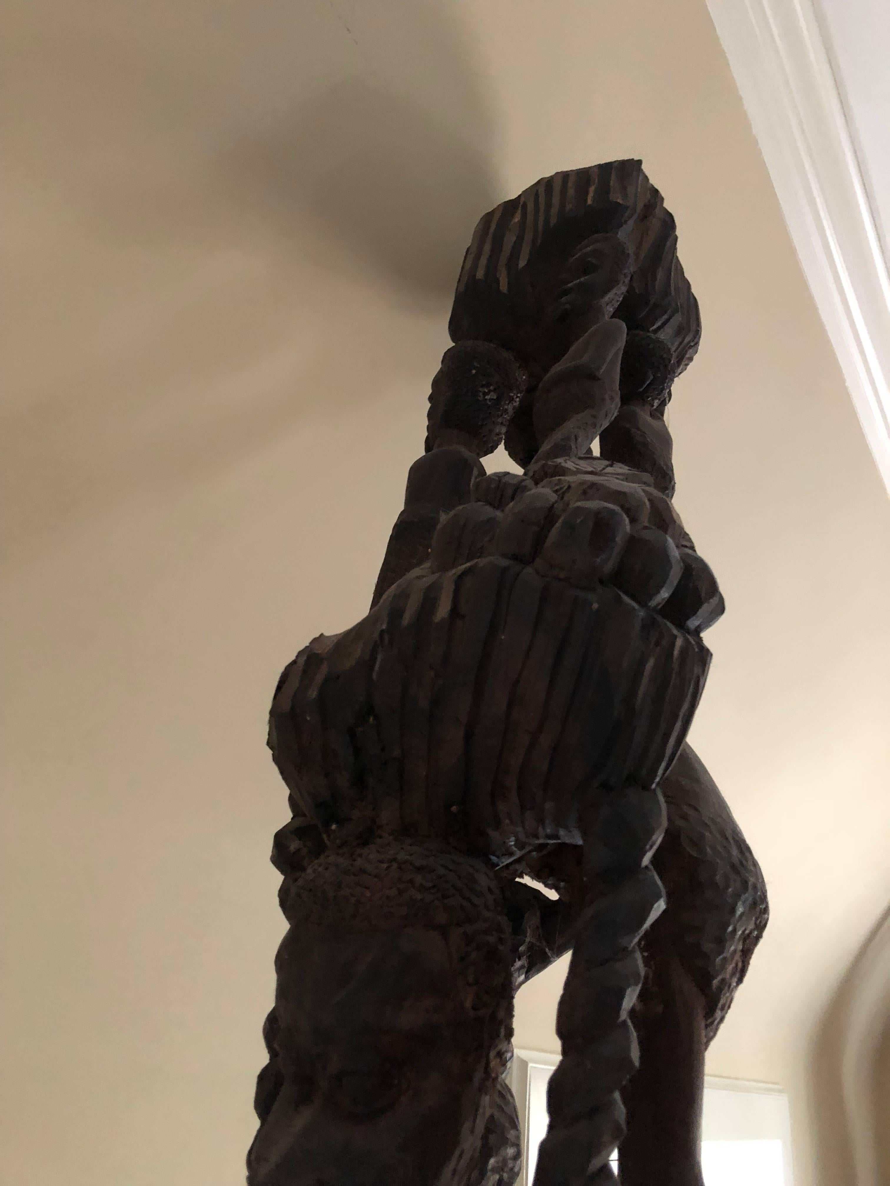 Kenyan Super Tall Fabulously Hand-Carved African Sculpture