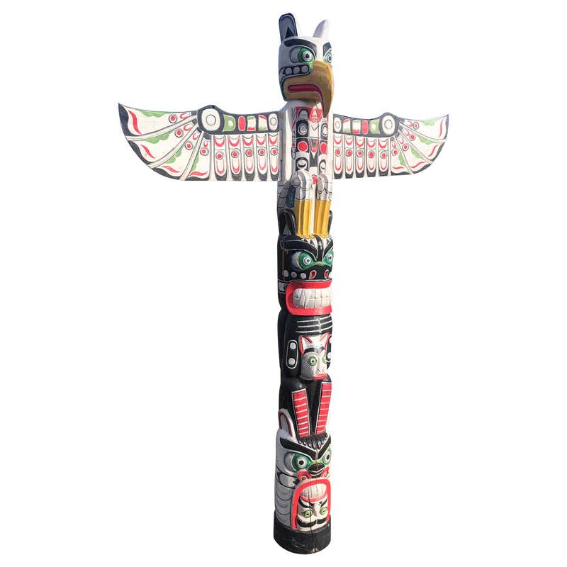 Super Tall Impressive Totem Pole - For Sale on 1stDibs