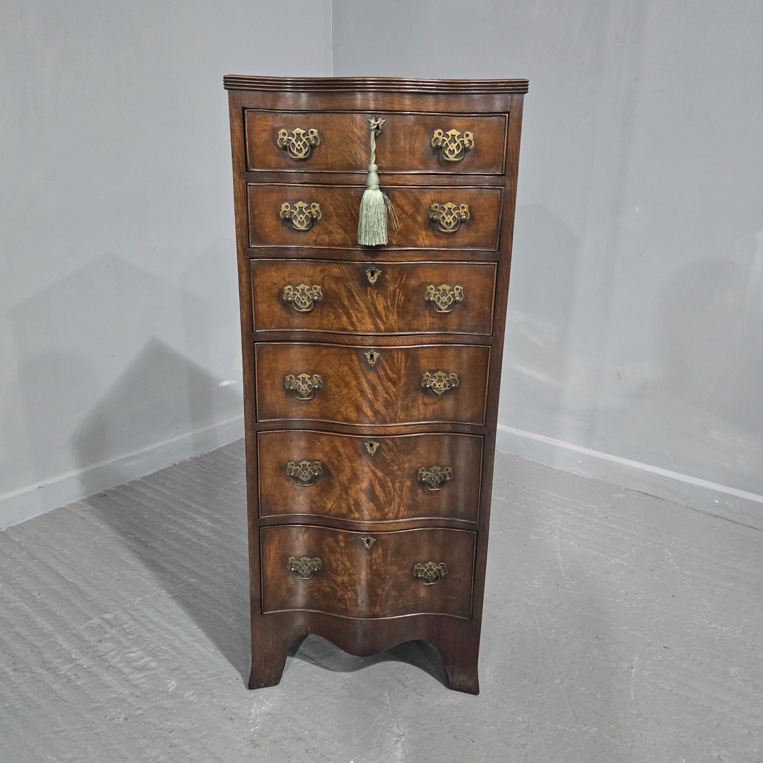 Regency Revival Super Tall Mahogany Chest of Drawers For Sale