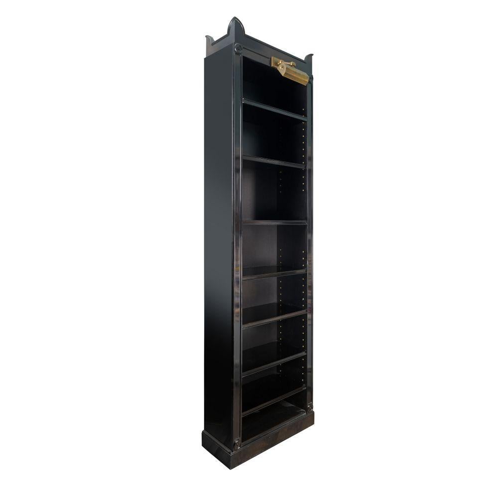 20th Century Super Tall Regency Style Ebonised Bookcase For Sale