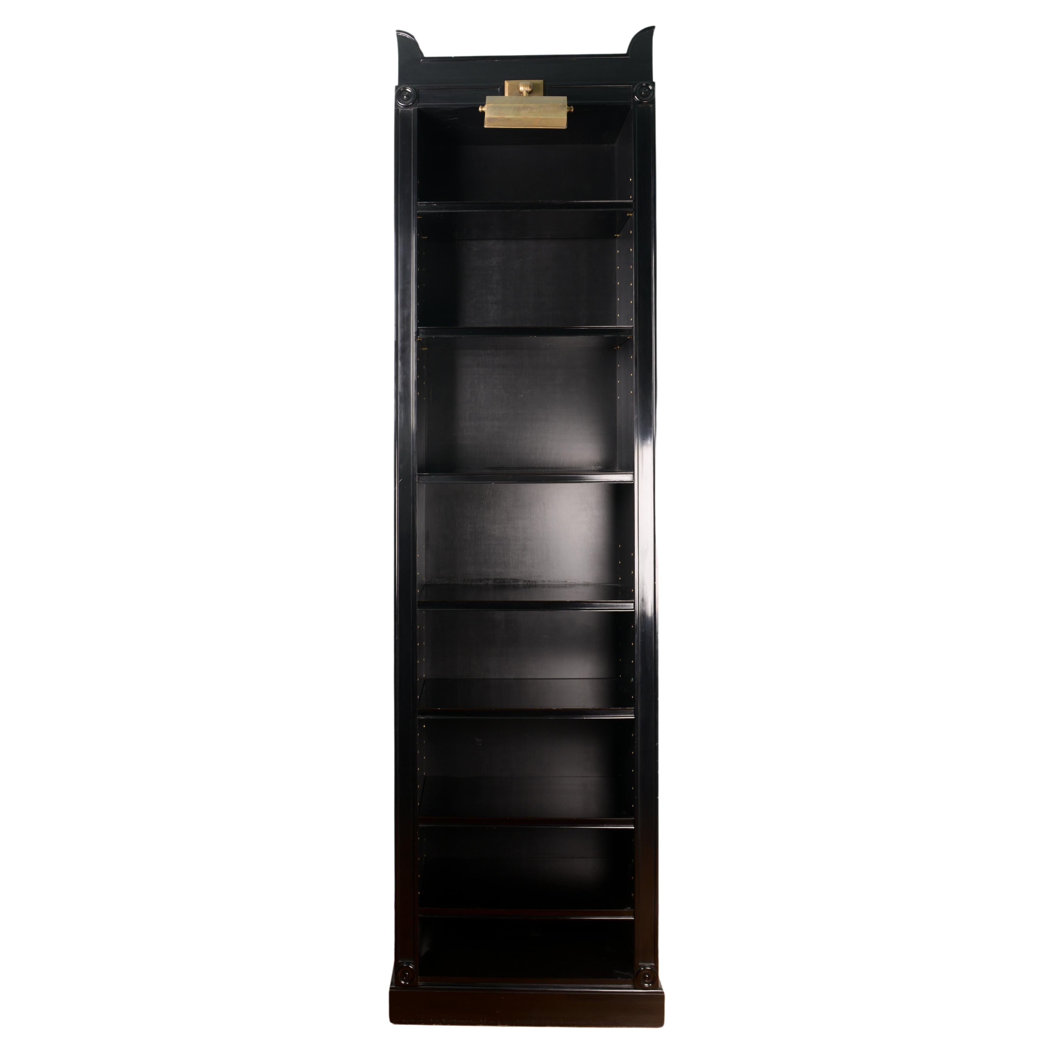 Super Tall Regency Style Ebonised Bookcase For Sale