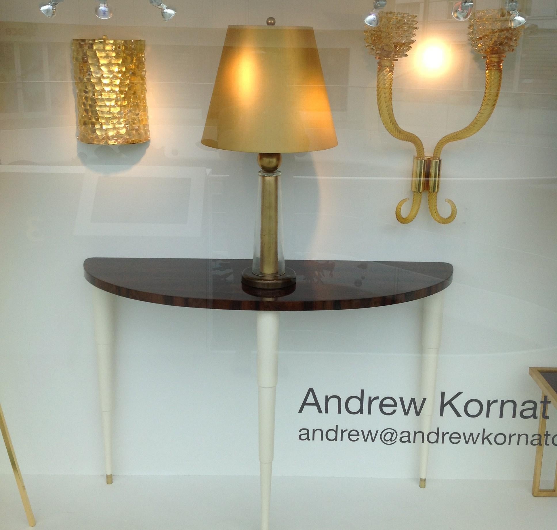 Super thick Murano Art Glass half cylinder sconces in Gold Leaf & Gold Plated For Sale 3