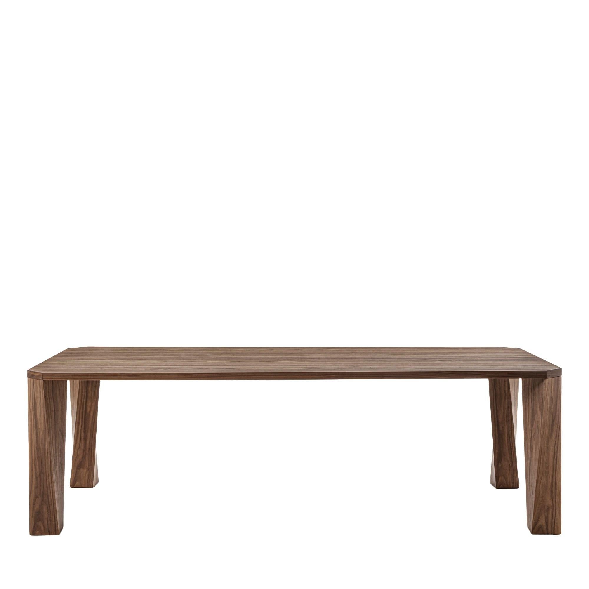 Super Twist Rectangular Canaletto Walnut Wood Table For Sale 5