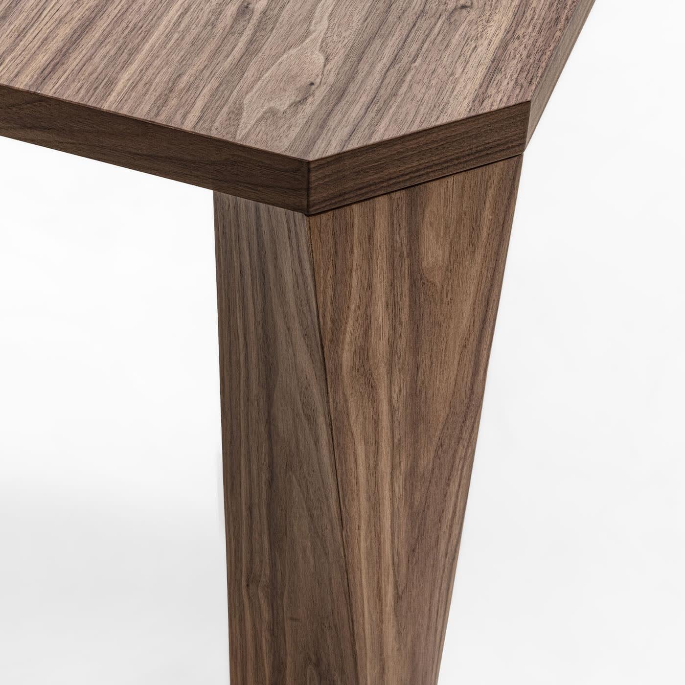 Contemporary Super Twist Rectangular Canaletto Walnut Wood Table For Sale