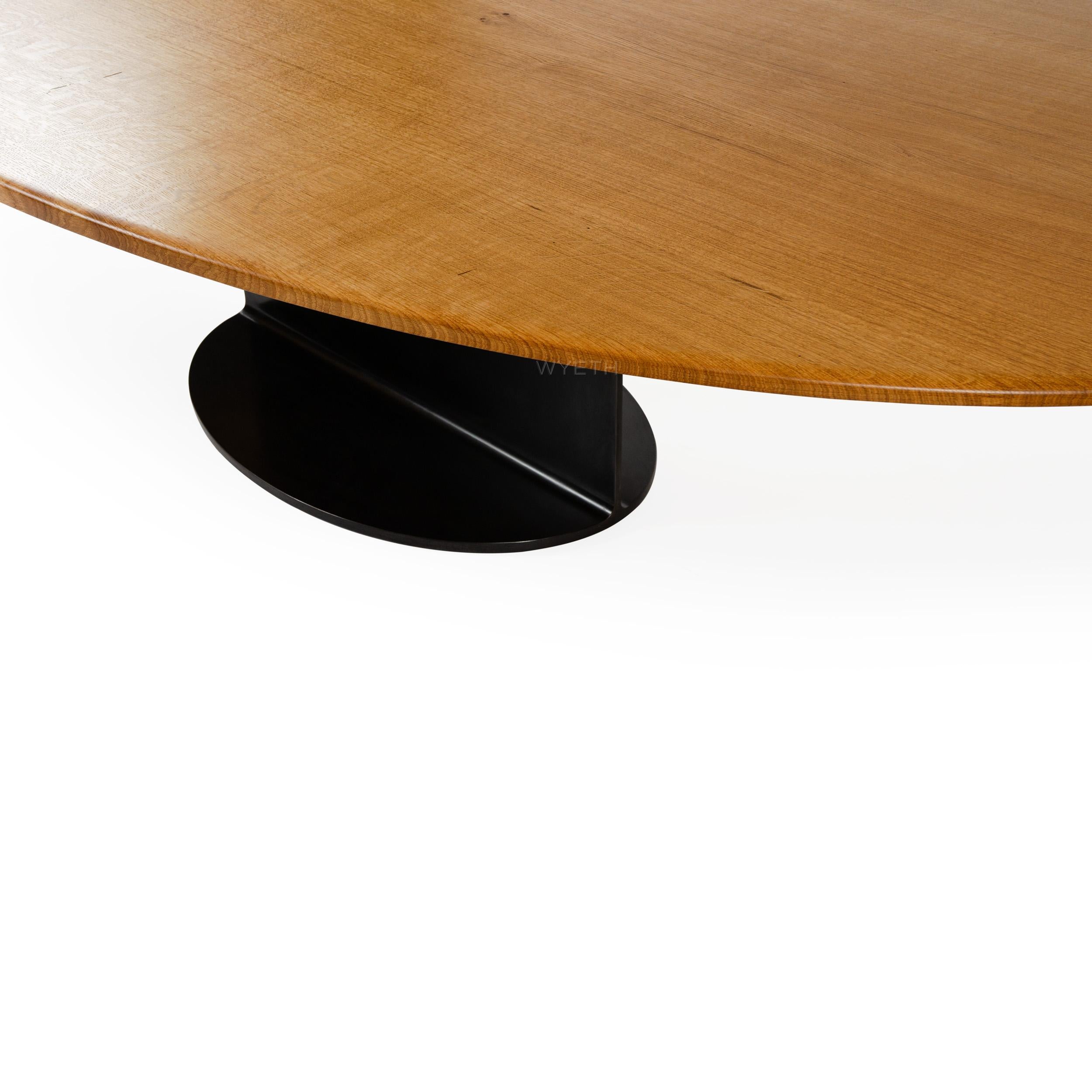 Mid-Century Modern Wyeth Original Super Yacht Table in Oak and Blackened Steel For Sale
