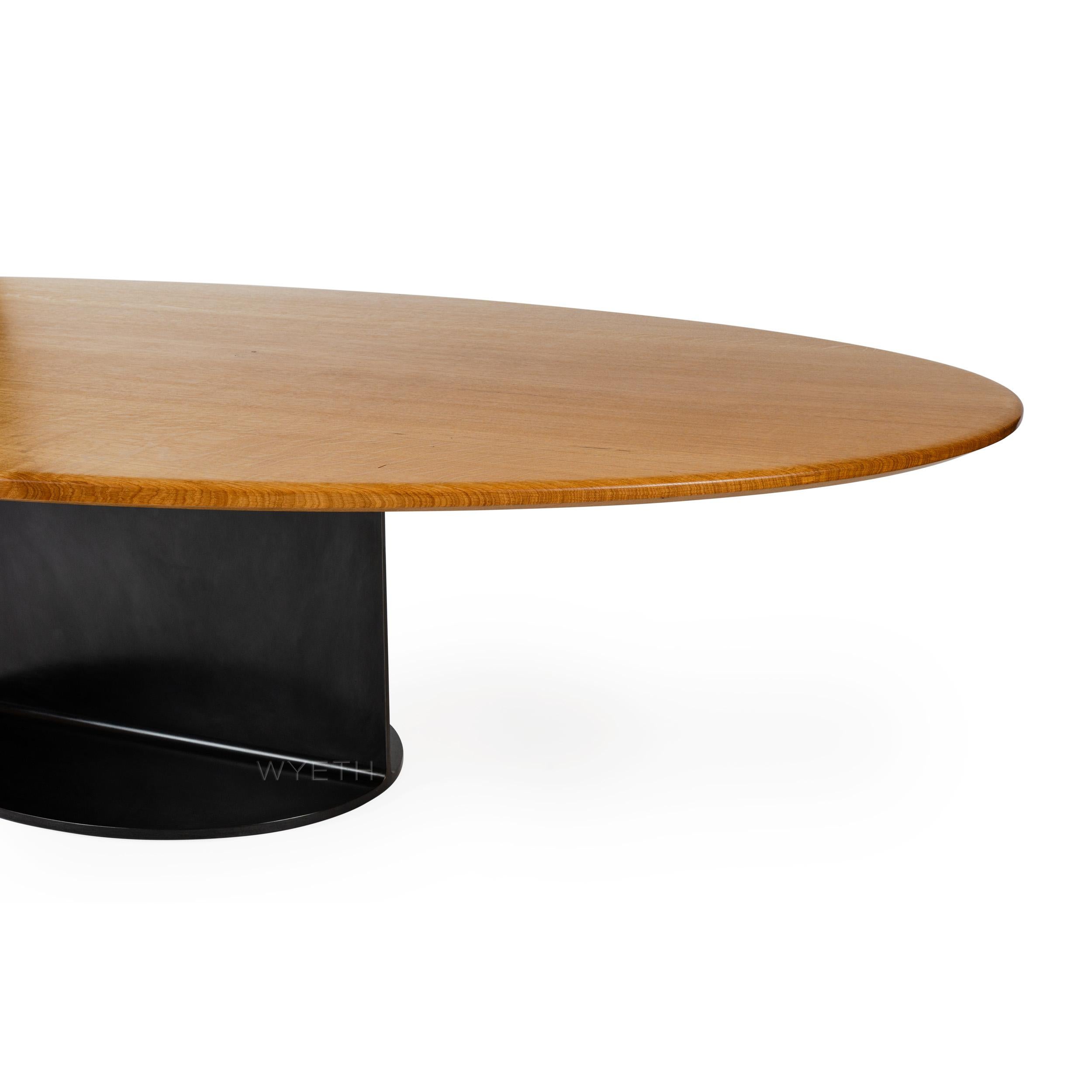American Wyeth Original Super Yacht Table in Oak and Blackened Steel For Sale