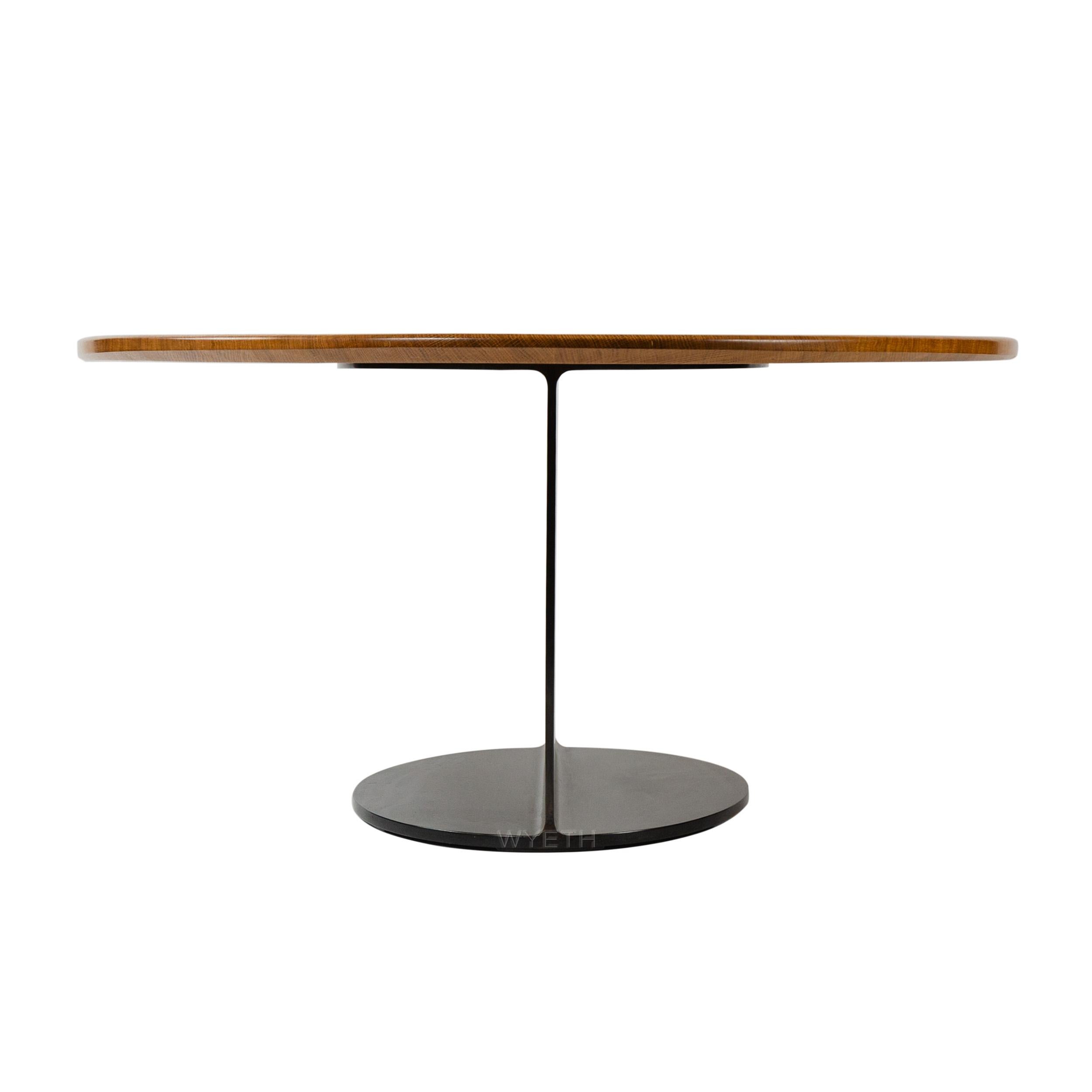 Wyeth Original Super Yacht Table in Oak and Blackened Steel In New Condition For Sale In Sagaponack, NY