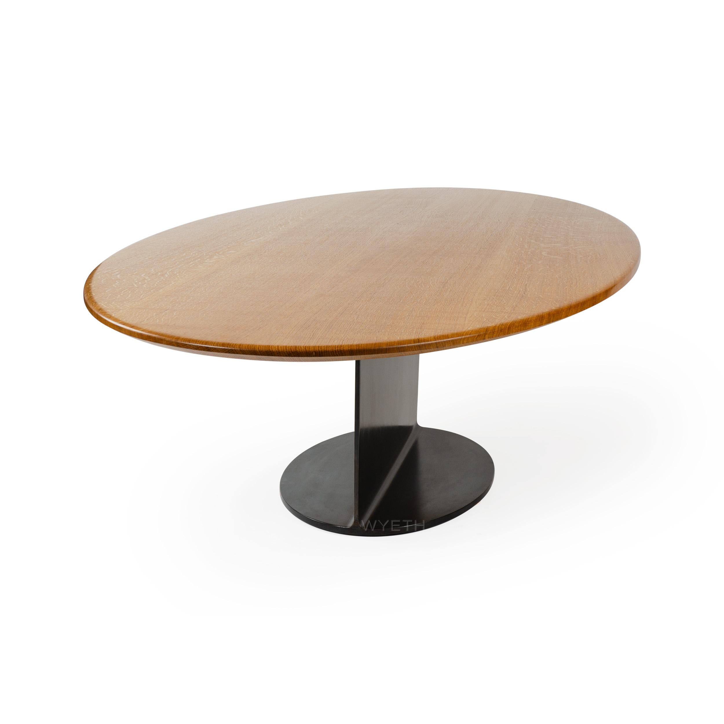 Contemporary Wyeth Original Super Yacht Table in Oak and Blackened Steel For Sale