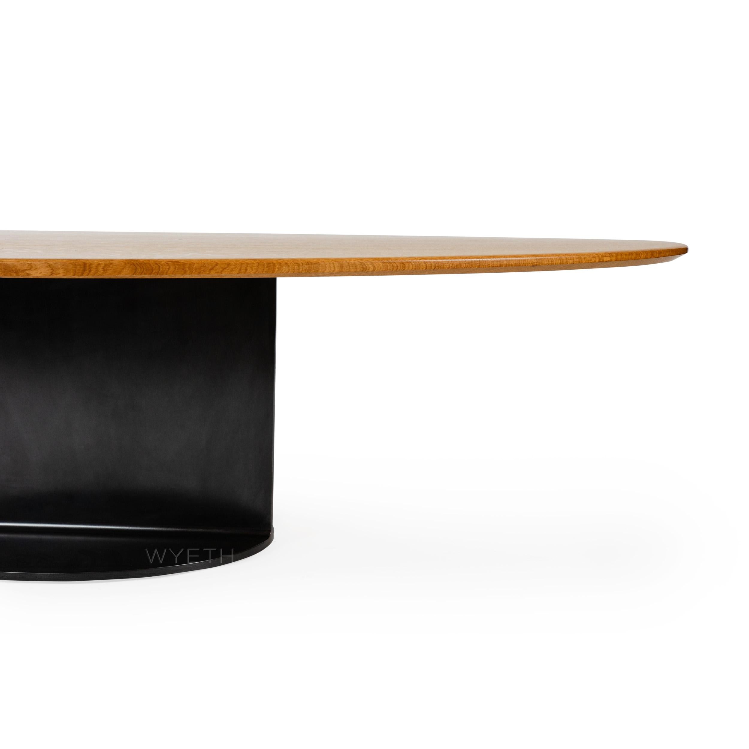 Wood Wyeth Original Super Yacht Table in Oak and Blackened Steel For Sale