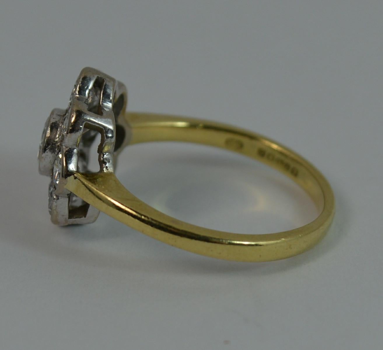Superb 1.00 Carat Diamond 18 Carat Gold Bezel Cluster Engagement Ring 3