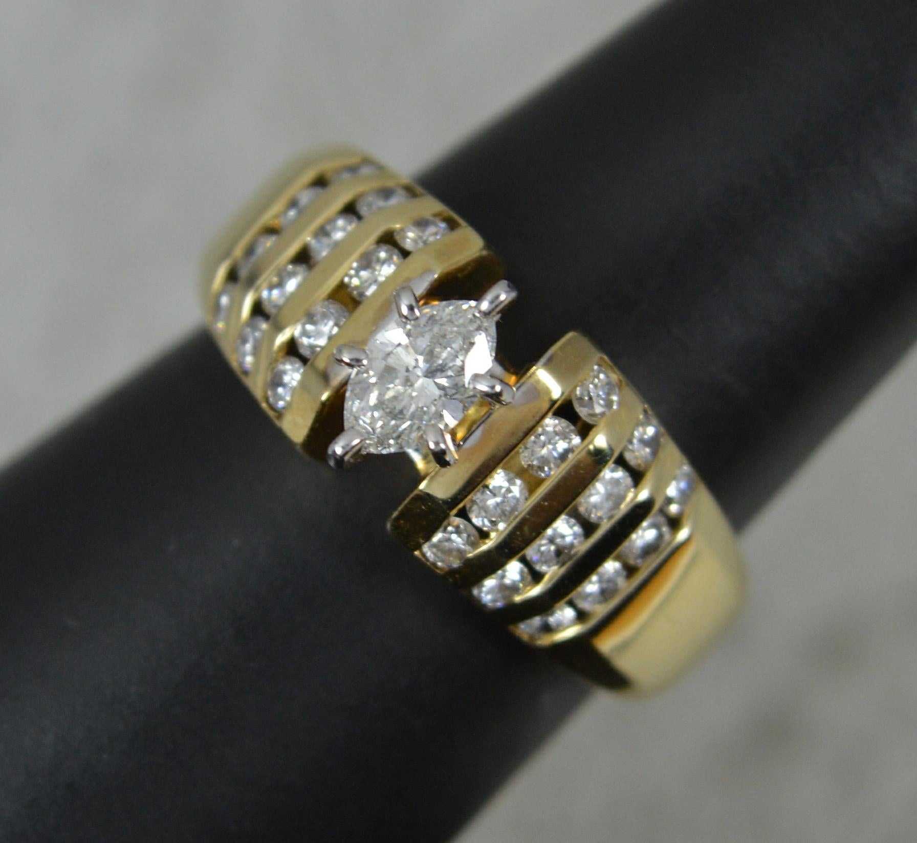Superb 1.00ct Diamond and 14ct Gold Engagement Cluster Ring For Sale 7