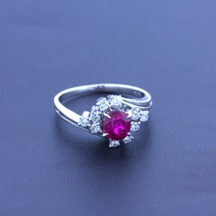 Superb 1.01 Carat Ho-Heat Burmese Ruby Diamond Platinum Ring, GIA Certified