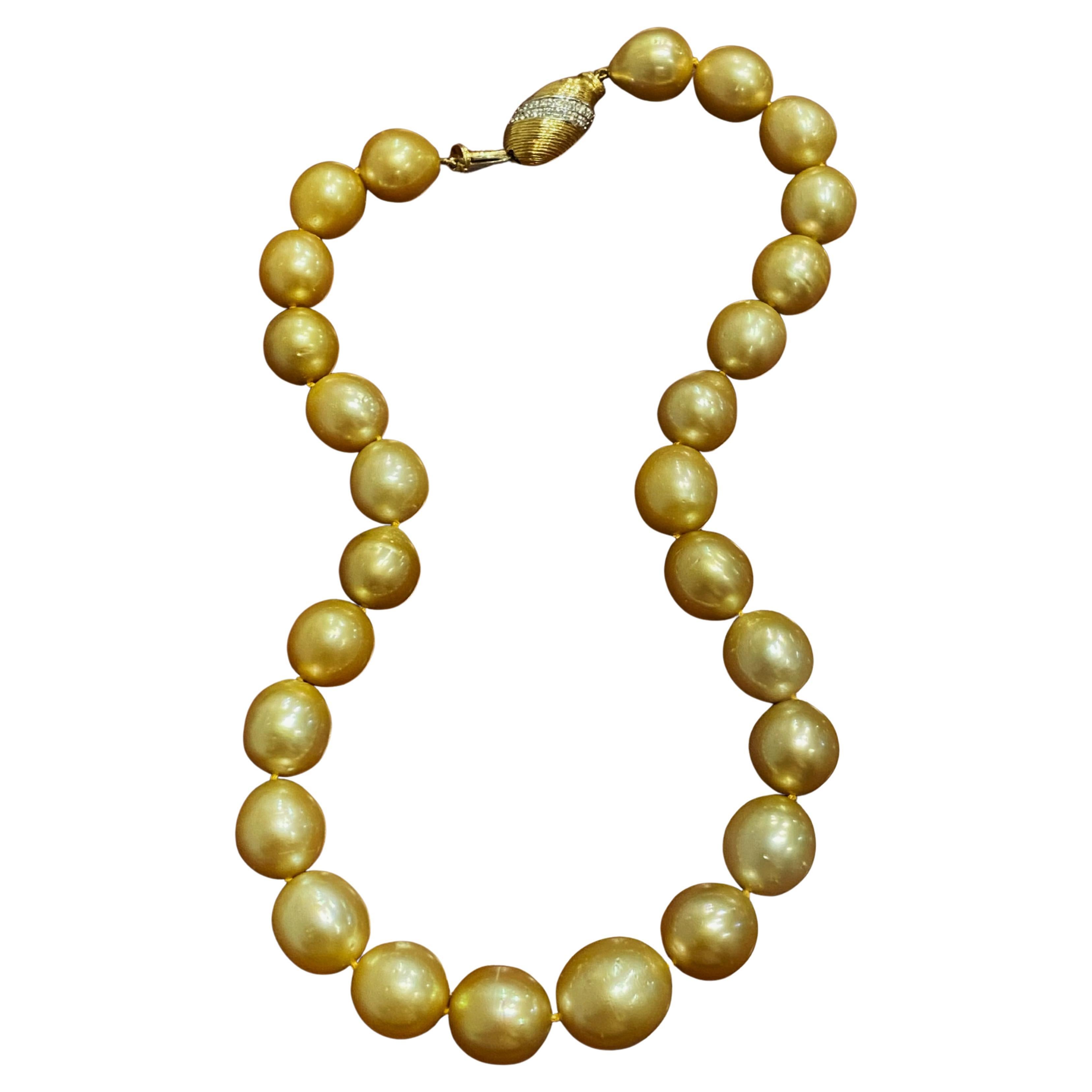 Hervorragende 13 - 16 mm Südsee-Gold-Halskette mit hohem Lüster und Perlen. Wert in Höhe von28900 $. im Zustand „Hervorragend“ in MELBOURNE, AU