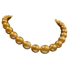 Hervorragende 13 - 16 mm Südsee-Gold-Halskette mit hohem Lüster und Perlen. Wert in Höhe von28900 $.