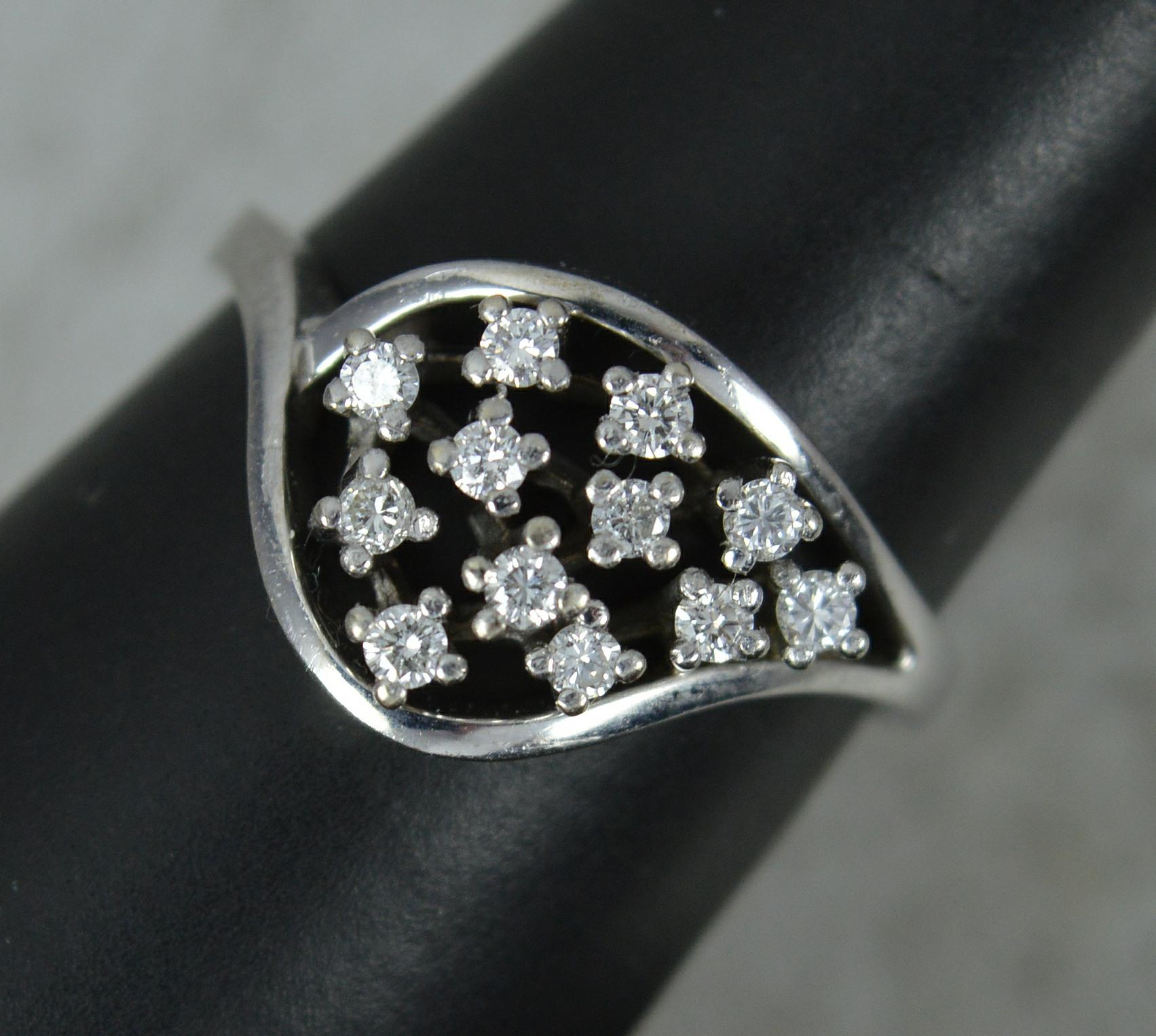 Superb 14 Carat White Gold and Natural Diamond Cluster Ring 4